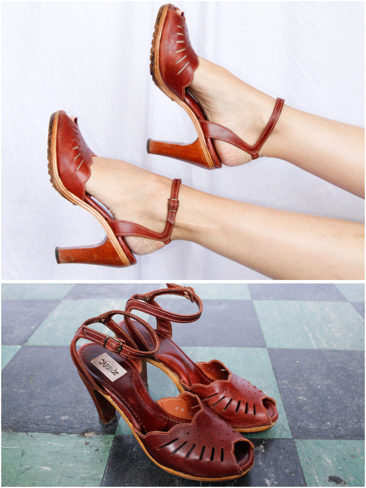 1970s Zodiac Oxblood Leather Heels - 8M