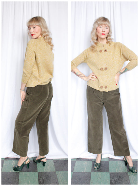 1960s Dimonelli Golden Wool Cardigan - Large