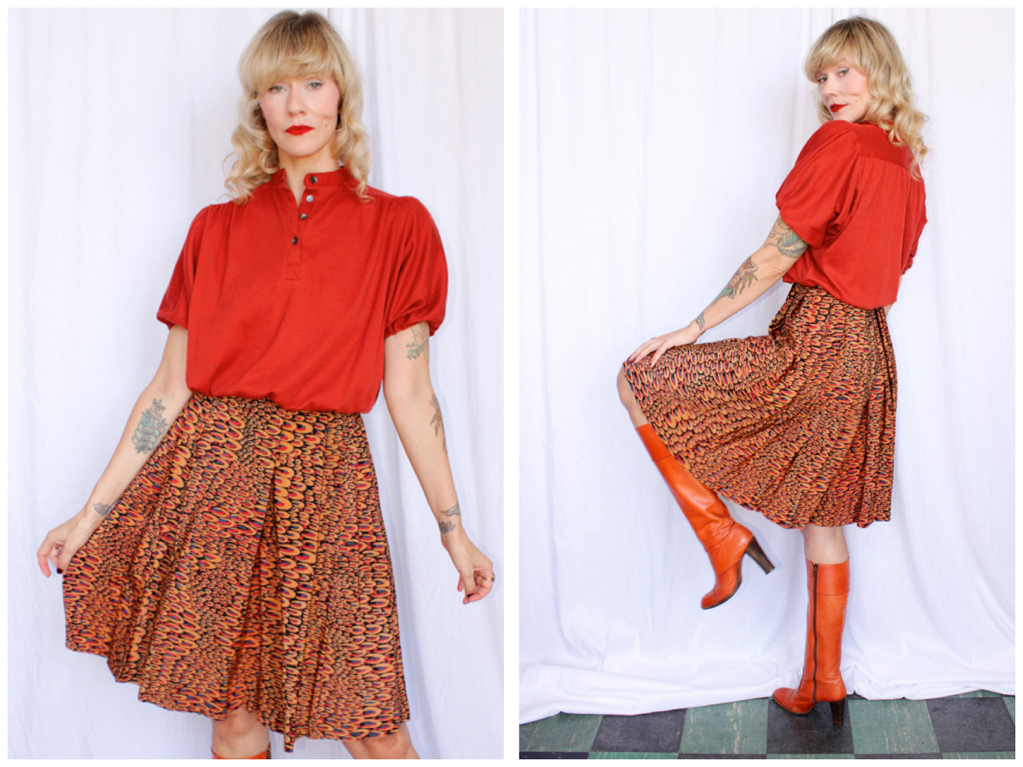 1970s Burnt Orange Cropped Top - M/L