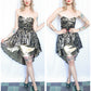 1980s Gold Foil Black Velvet Flocked Party Dress - Xsmall