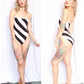 1990s LaBlanca Barbie Stripe Bathing/Body Suit - Small