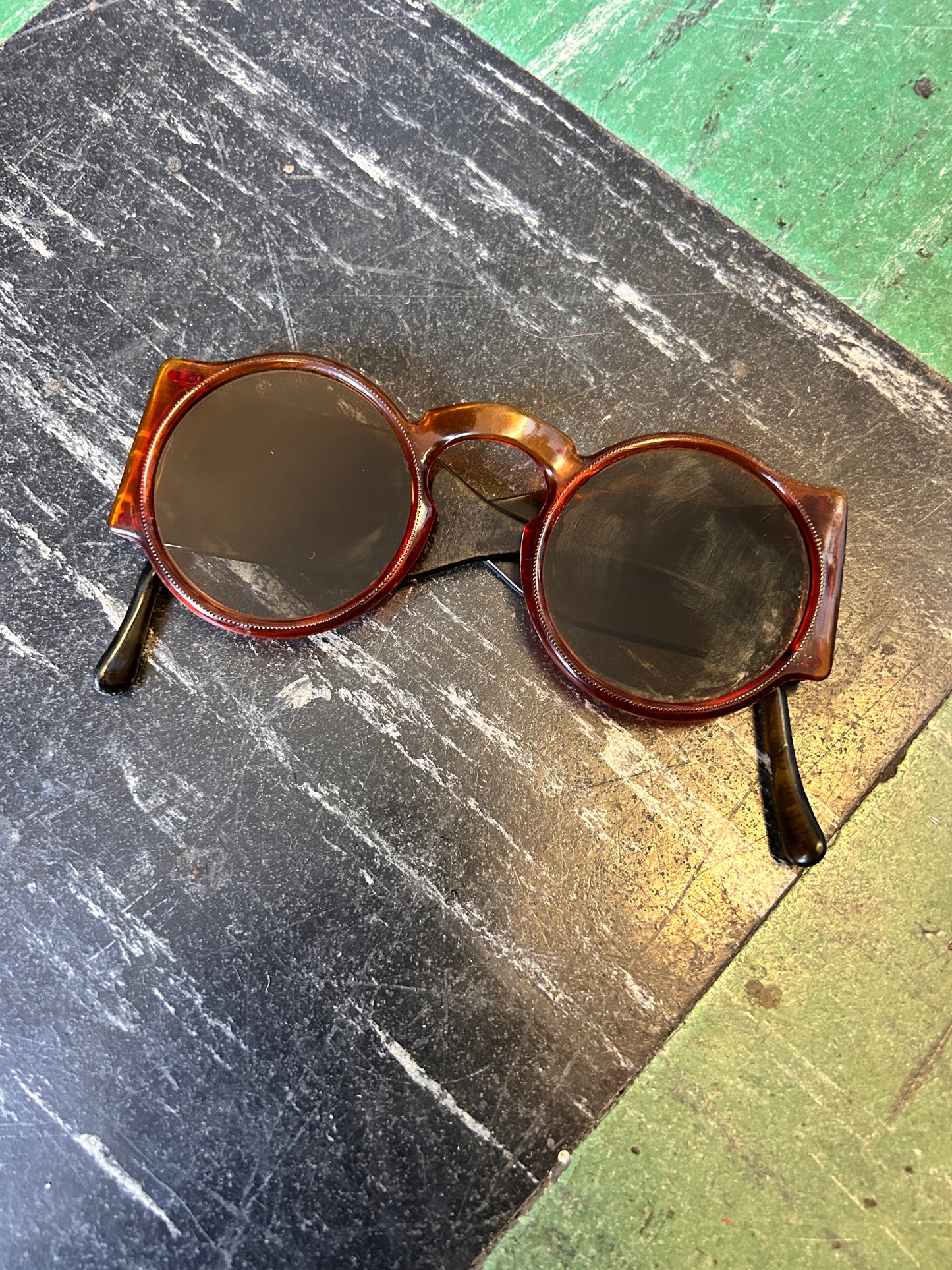 1930s Amber Blinkers Celluloid Sunglasses