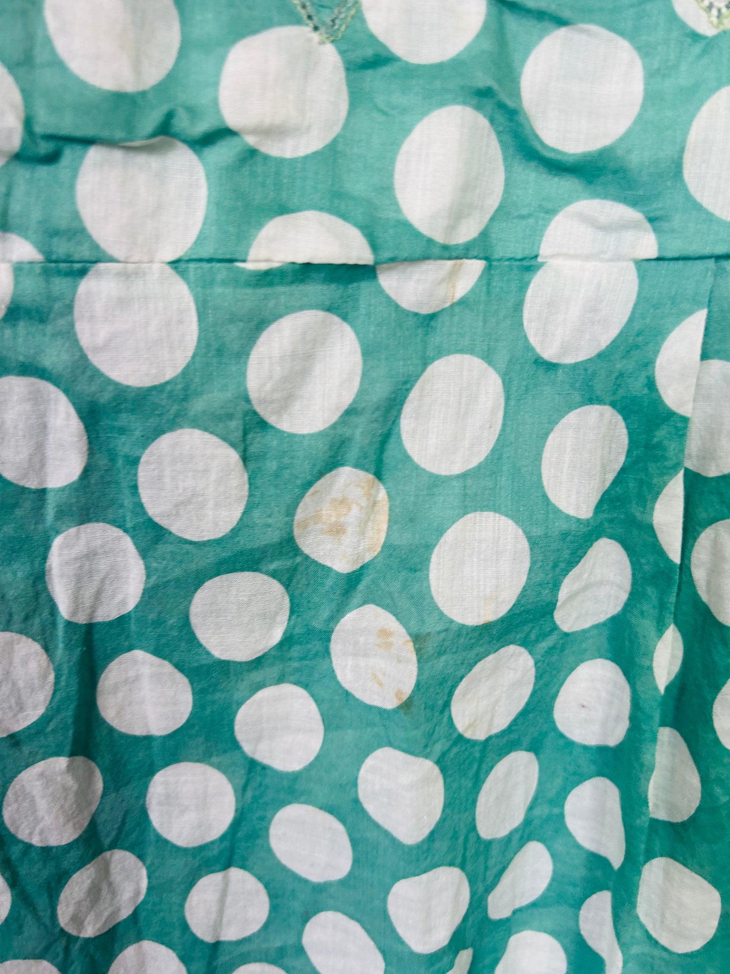 1920s Jerry Jean Polka Dot Cotton Day Dress - Small