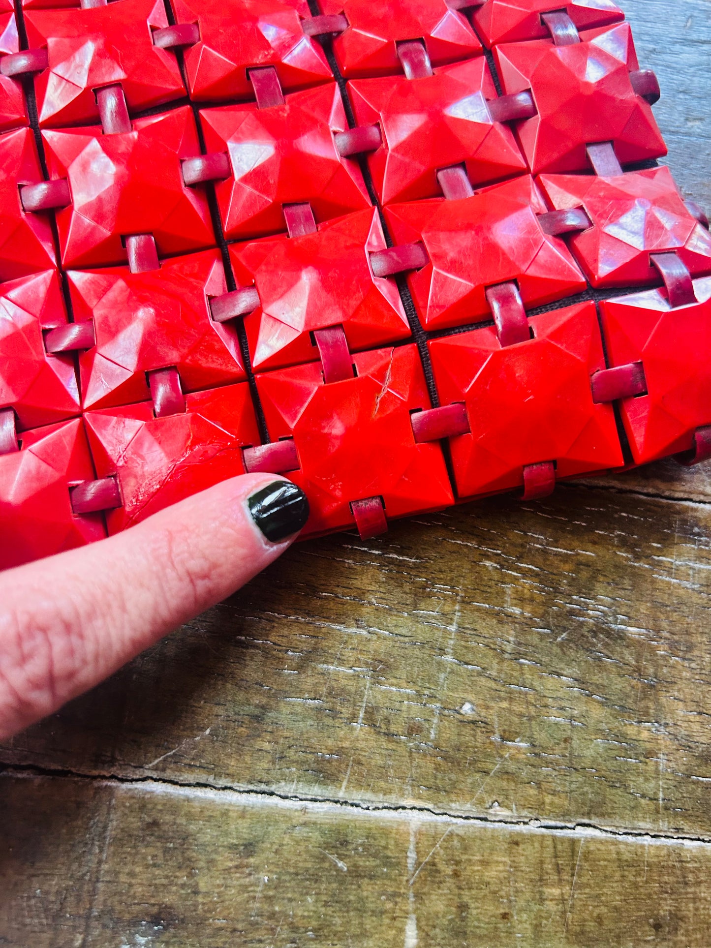 1940s PlasticFlex Red Clutch
