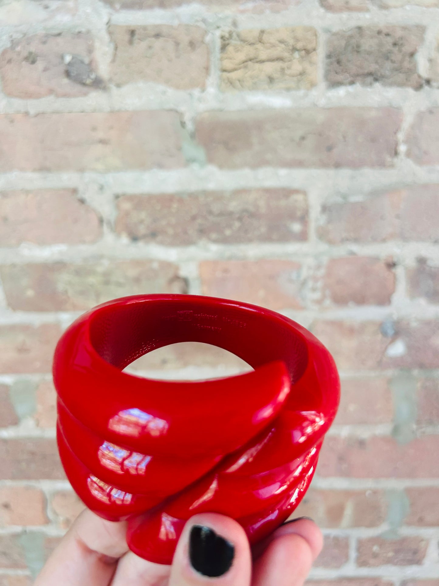 Early 80s does 40s Western Germany Plastic Red Cuff Bracelet