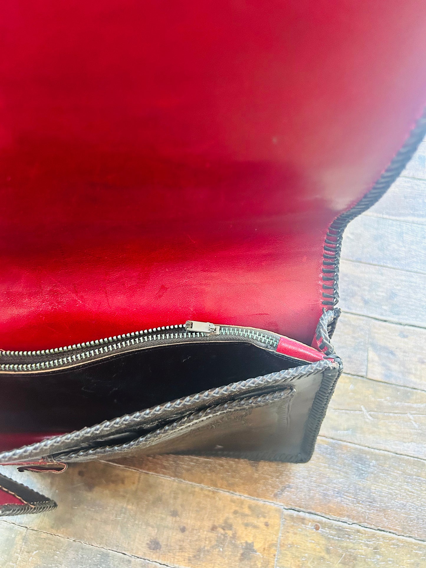 1940s Leather Tooled Clutch