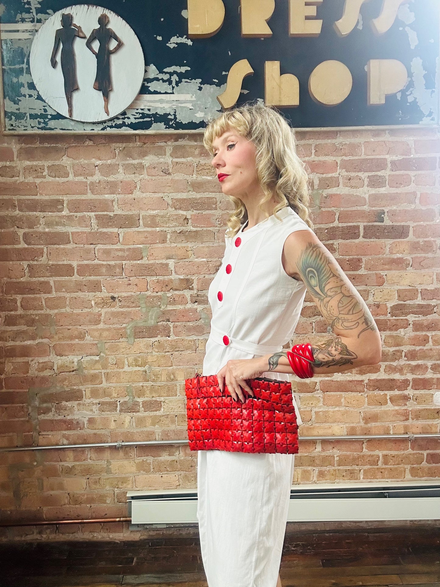 1940s PlasticFlex Red Clutch