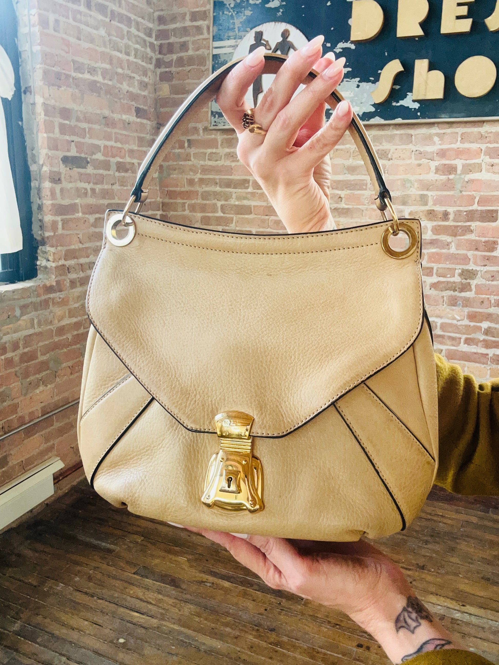 1990s Ralph Lauren Butterscotch Leather Purse 
