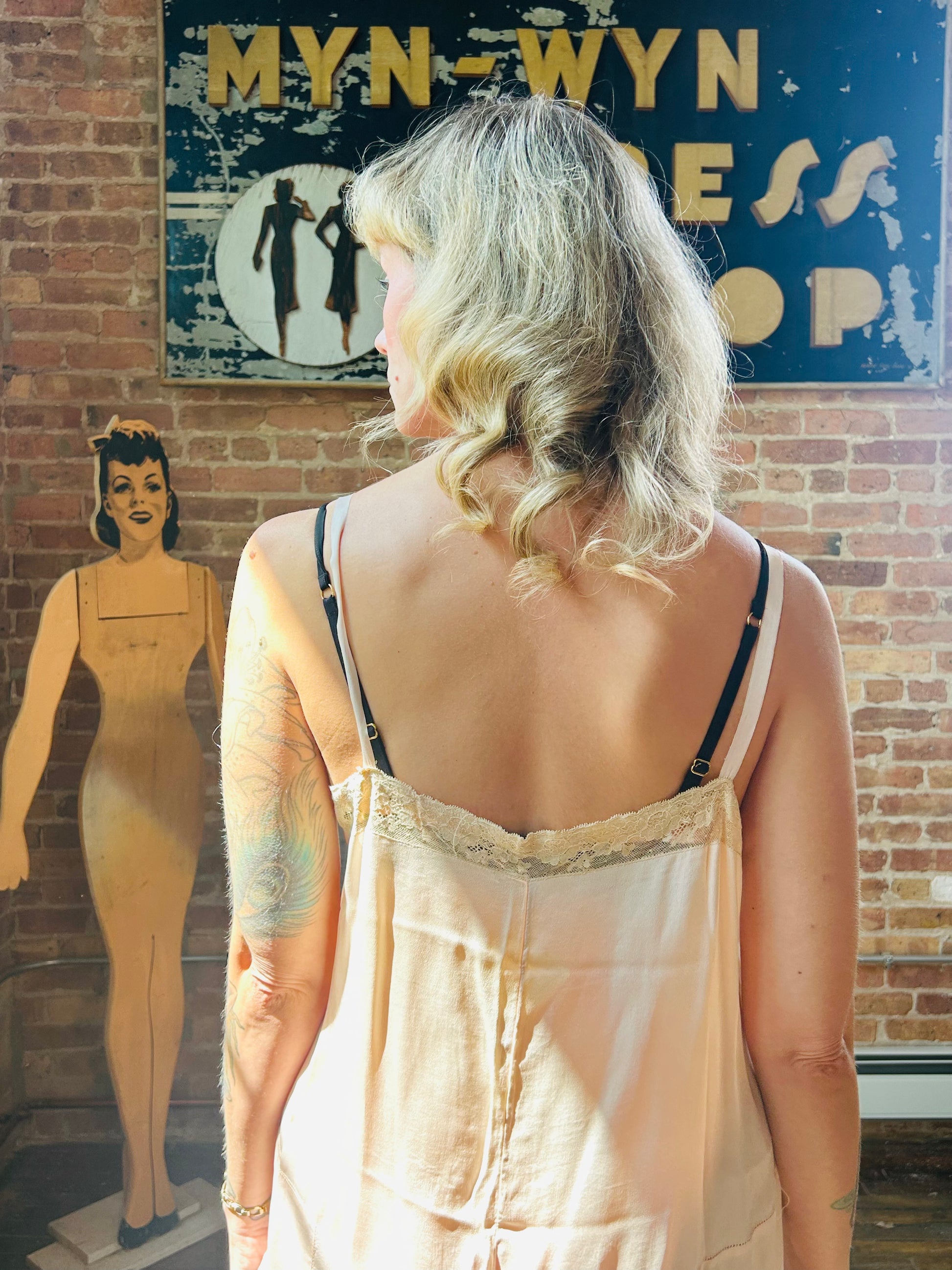 1920s Silk & Lace Parisian Step In Lingerie - Medium