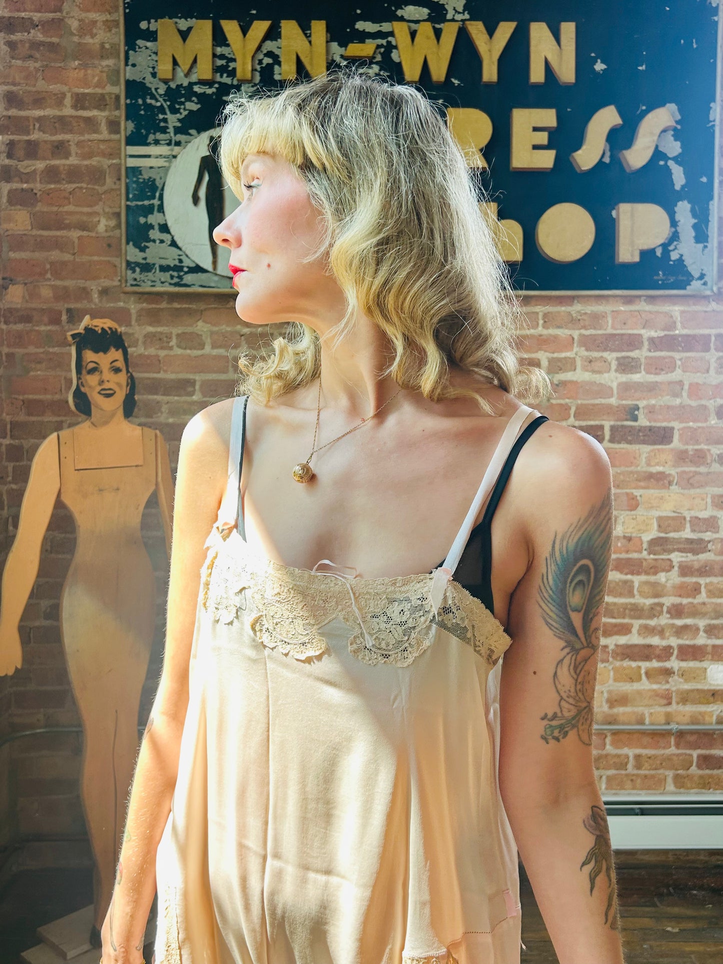 1920s Silk & Lace Parisian Step In Lingerie - Medium
