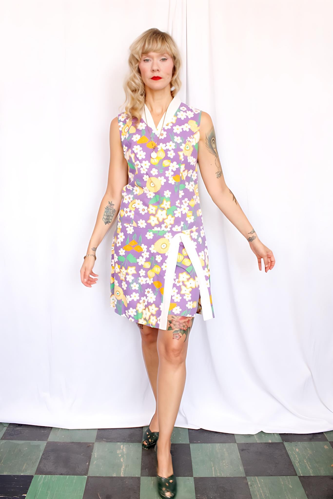 1960s Floral Skort Romper - Medium