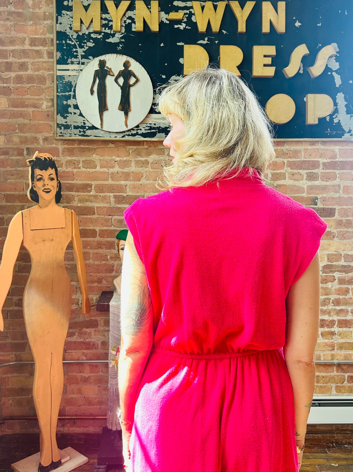 1970s Terrycloth Hot Pink Romper - M/L