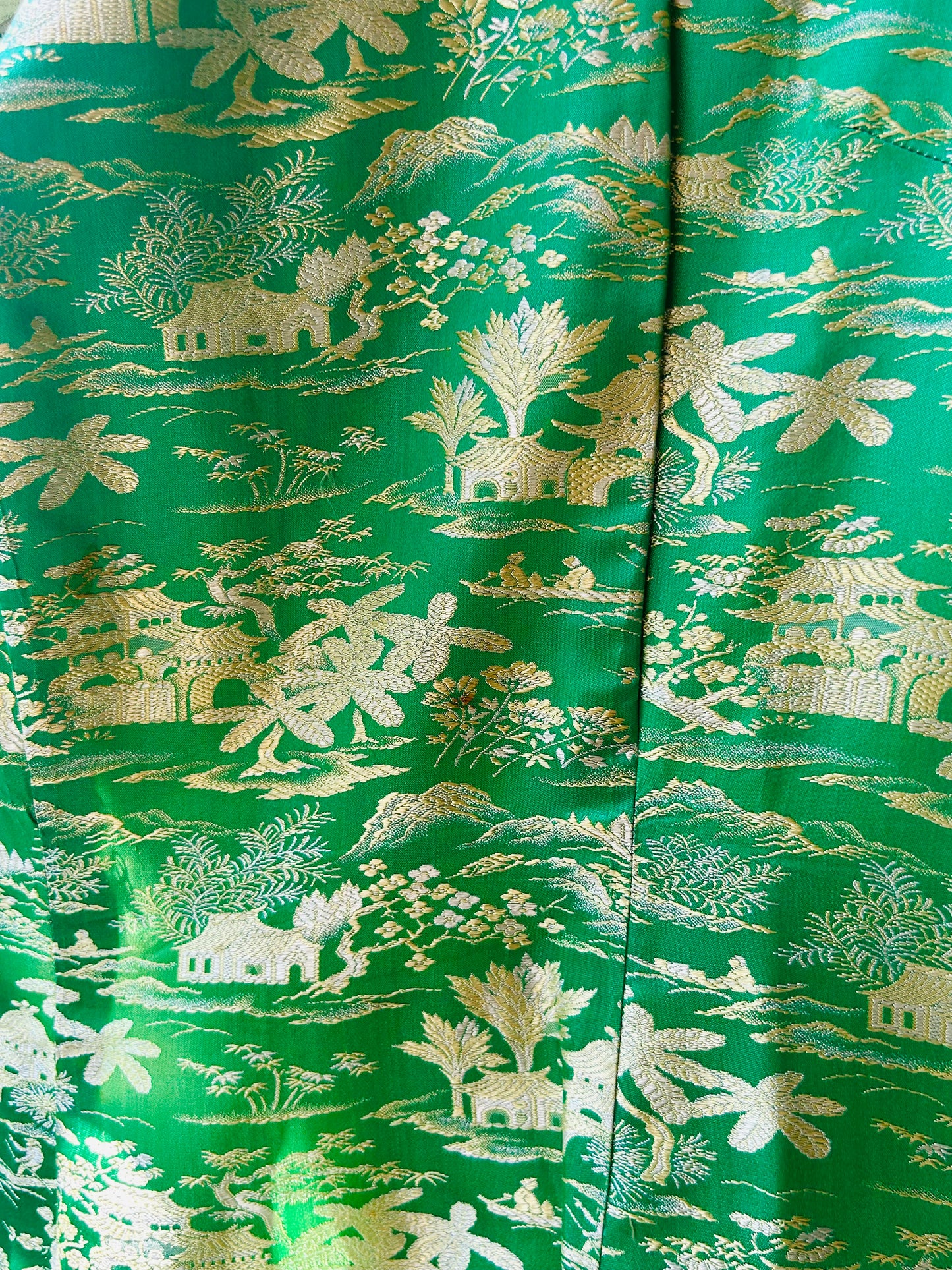 1960s Green Silk Cheongsam Dress - S/M