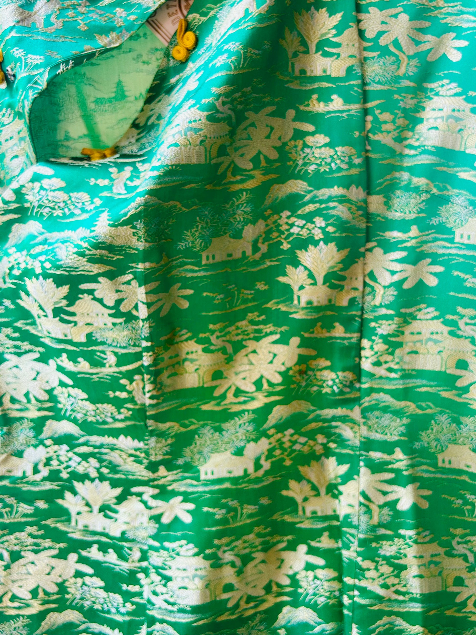 1960s Green Silk Cheongsam Dress - S/M