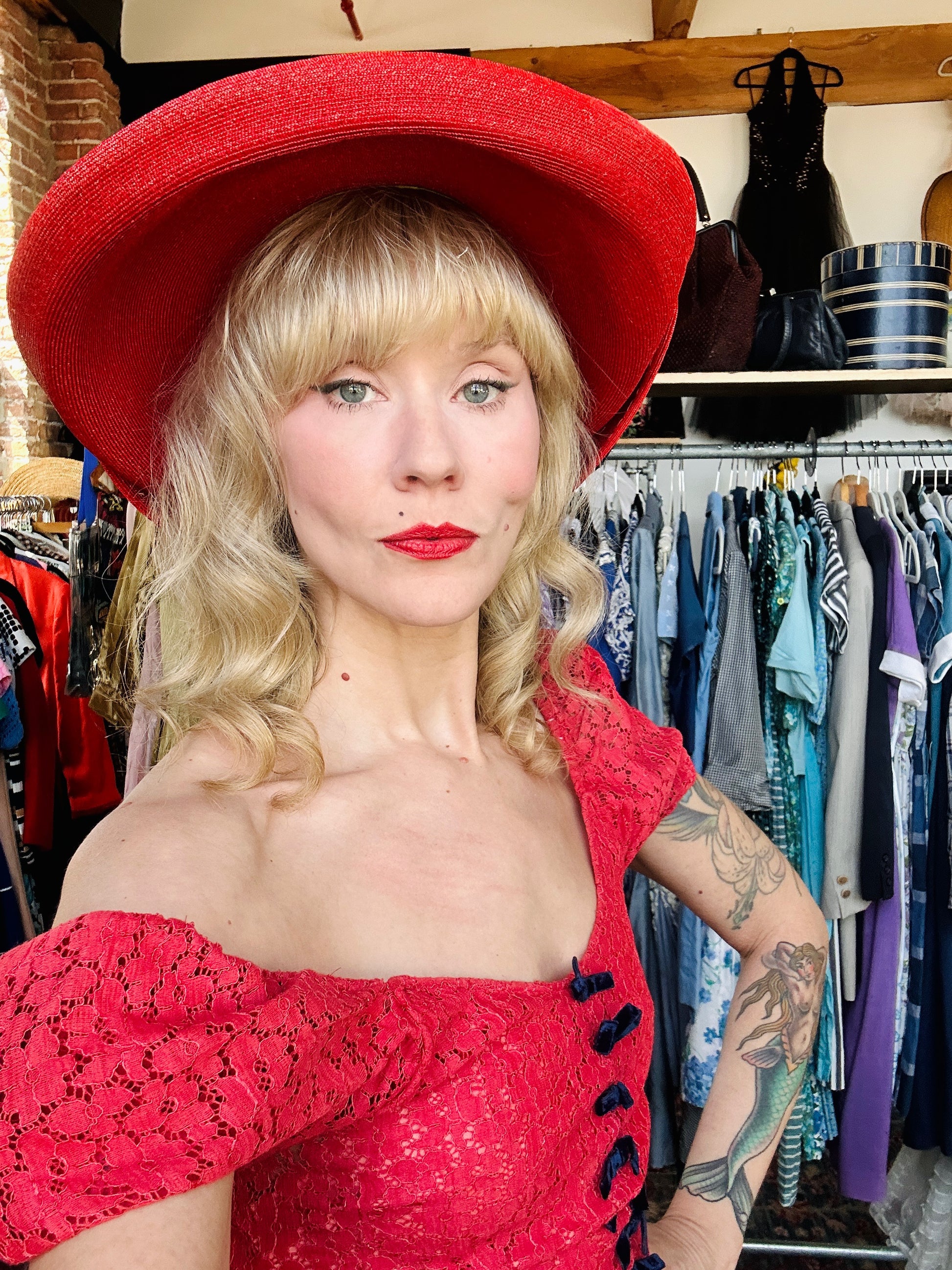 1930s Laura Love Woven & Velvet Hat