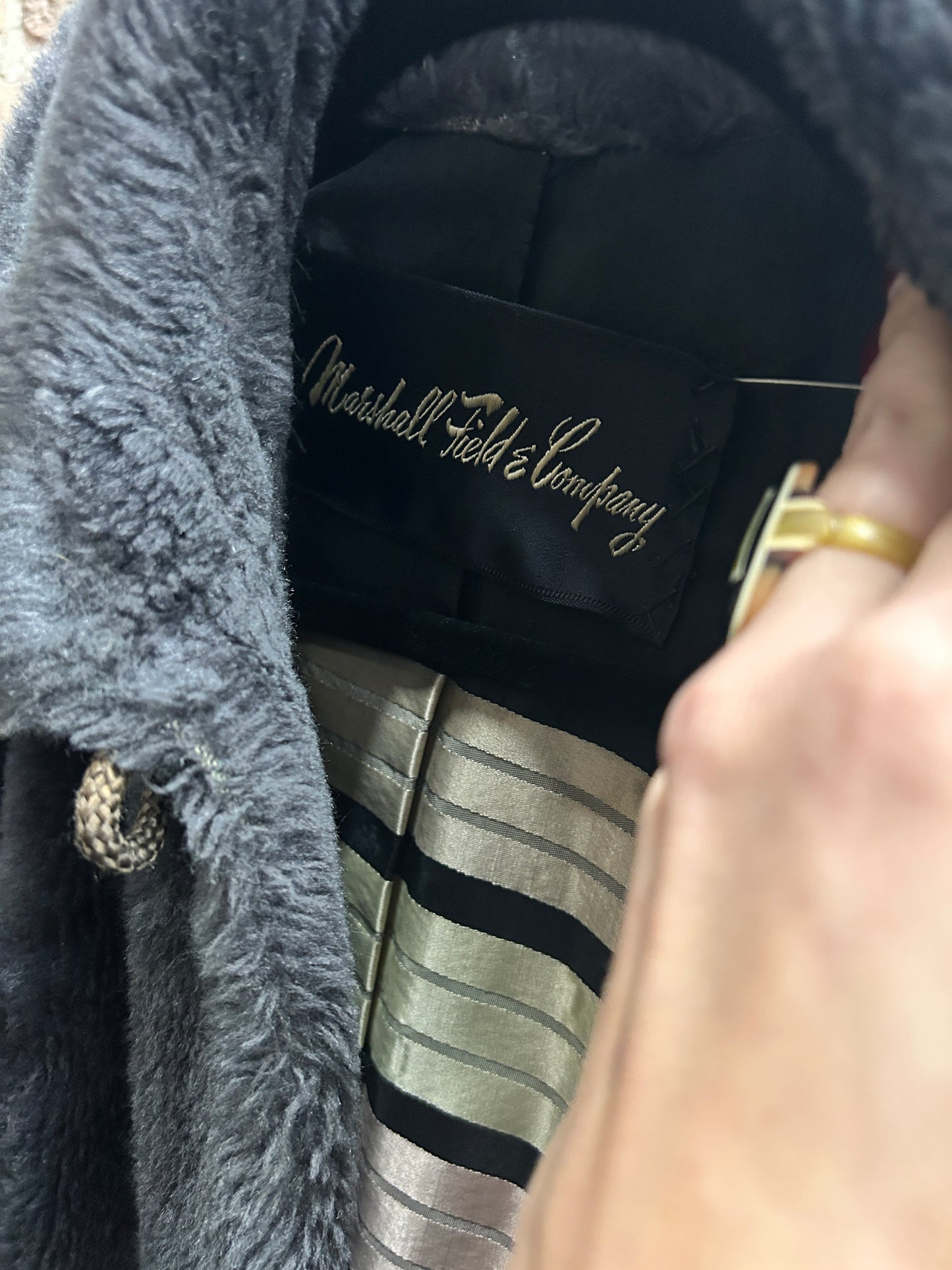 1940s Marshal Fields & Co Teddy Bear Swing Coat - Large