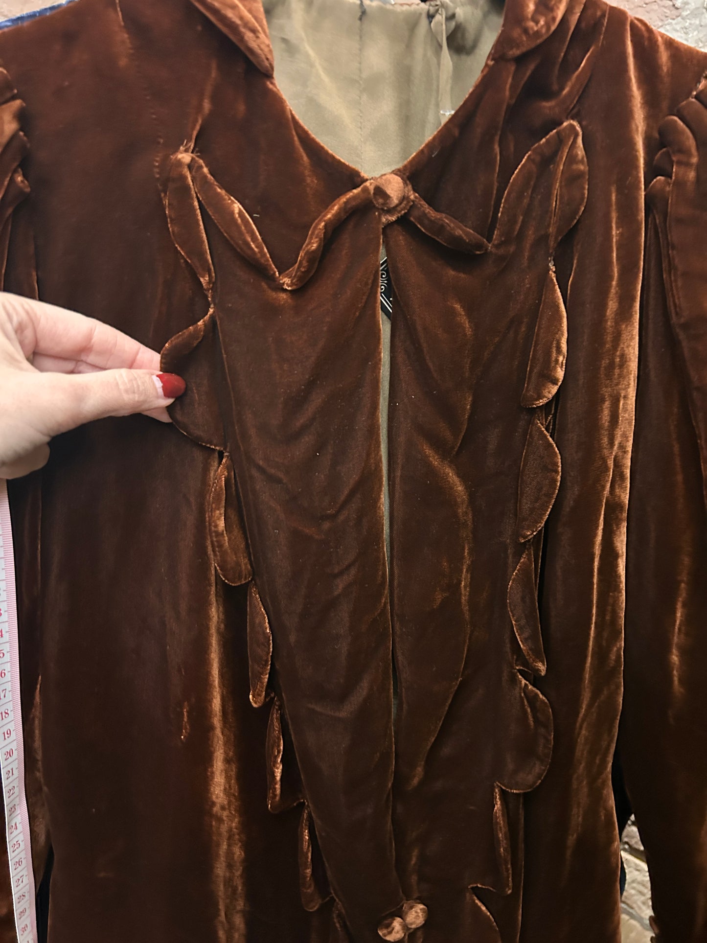 1930s Brown Silk Velvet Jacket - Medium