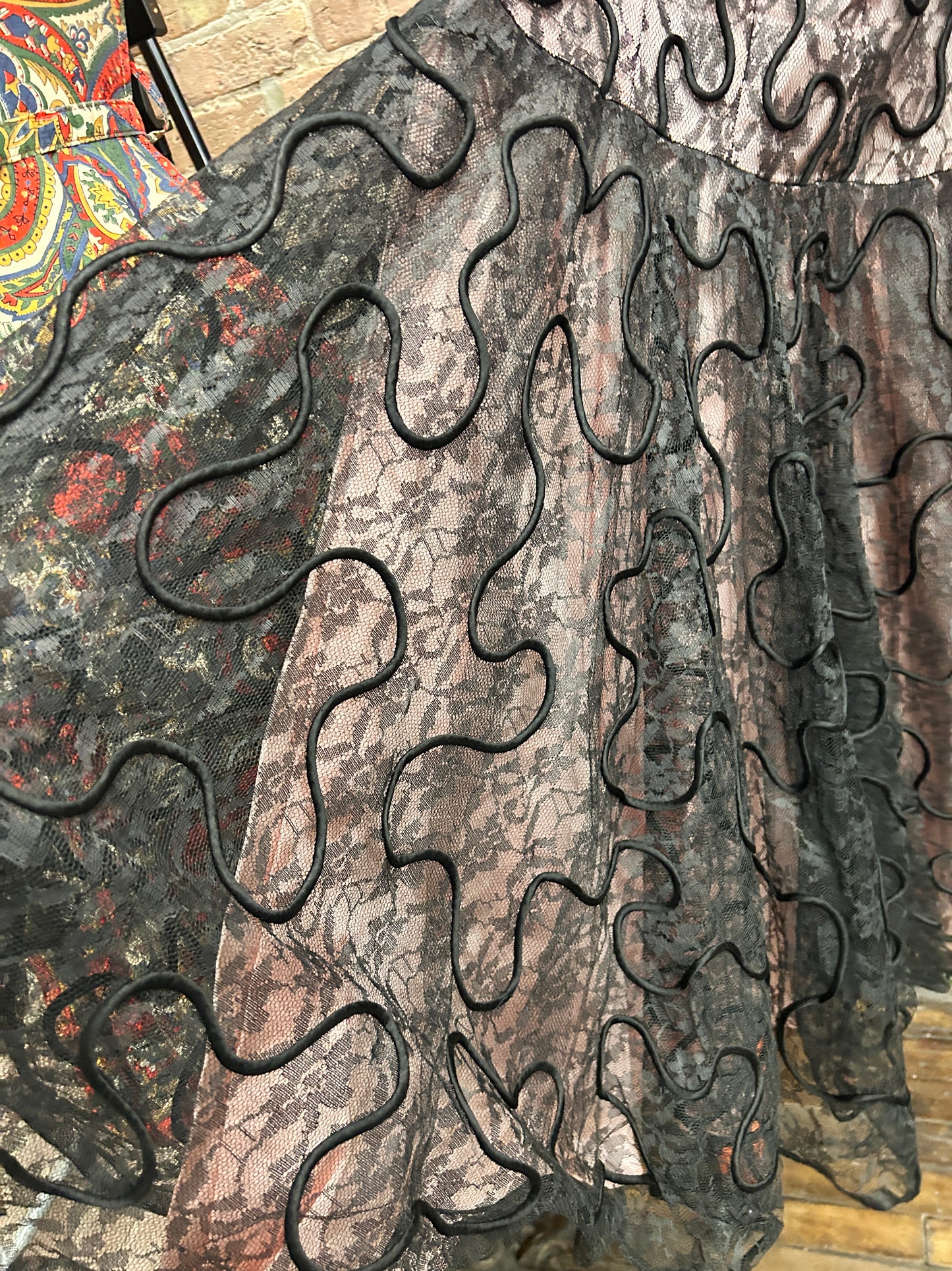 1950s Custom Lace & Taffeta Party Dress with Bolero - Small