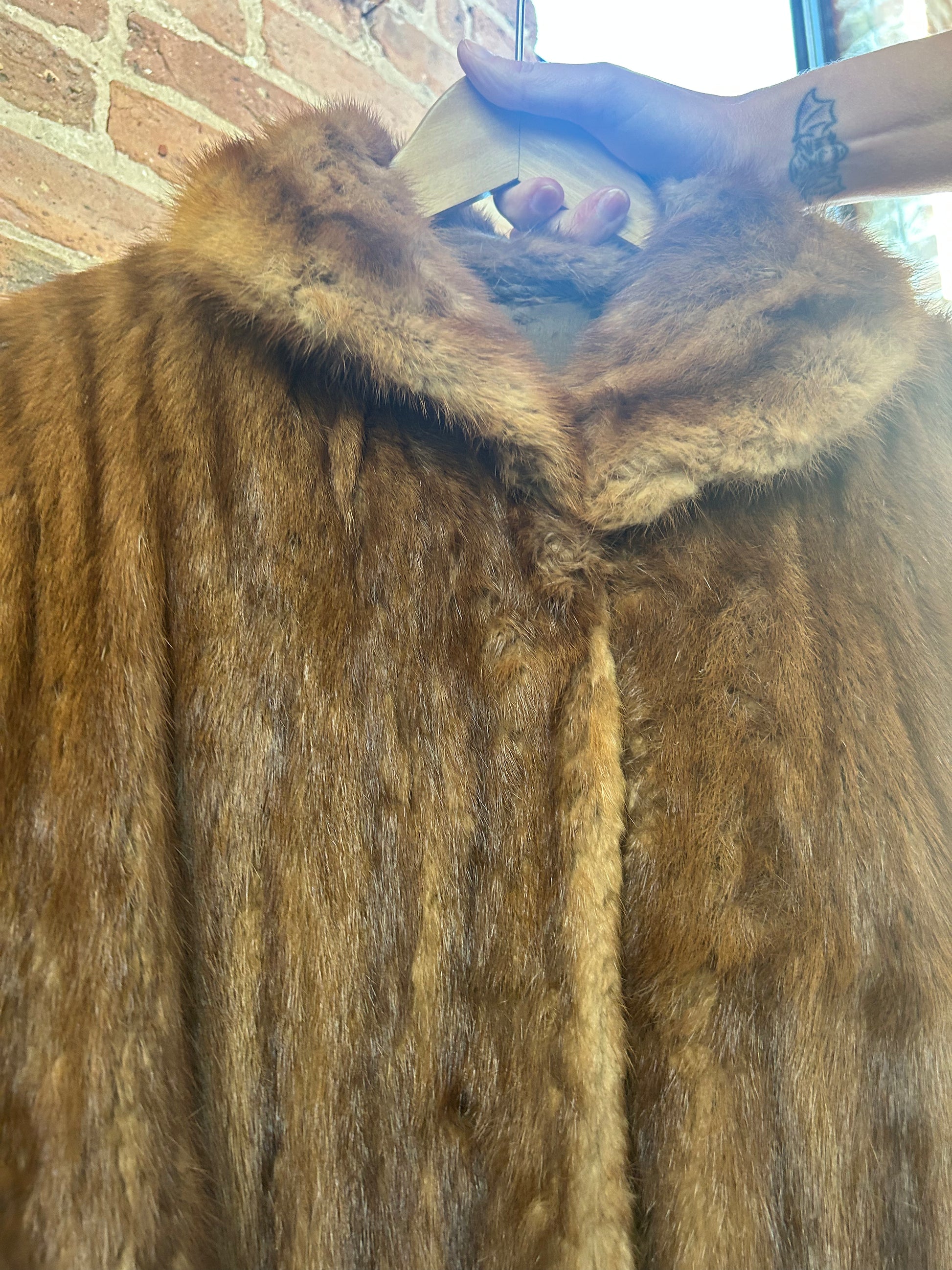 Vintage fur 1950s Mink Fur Swing Coat - M/L