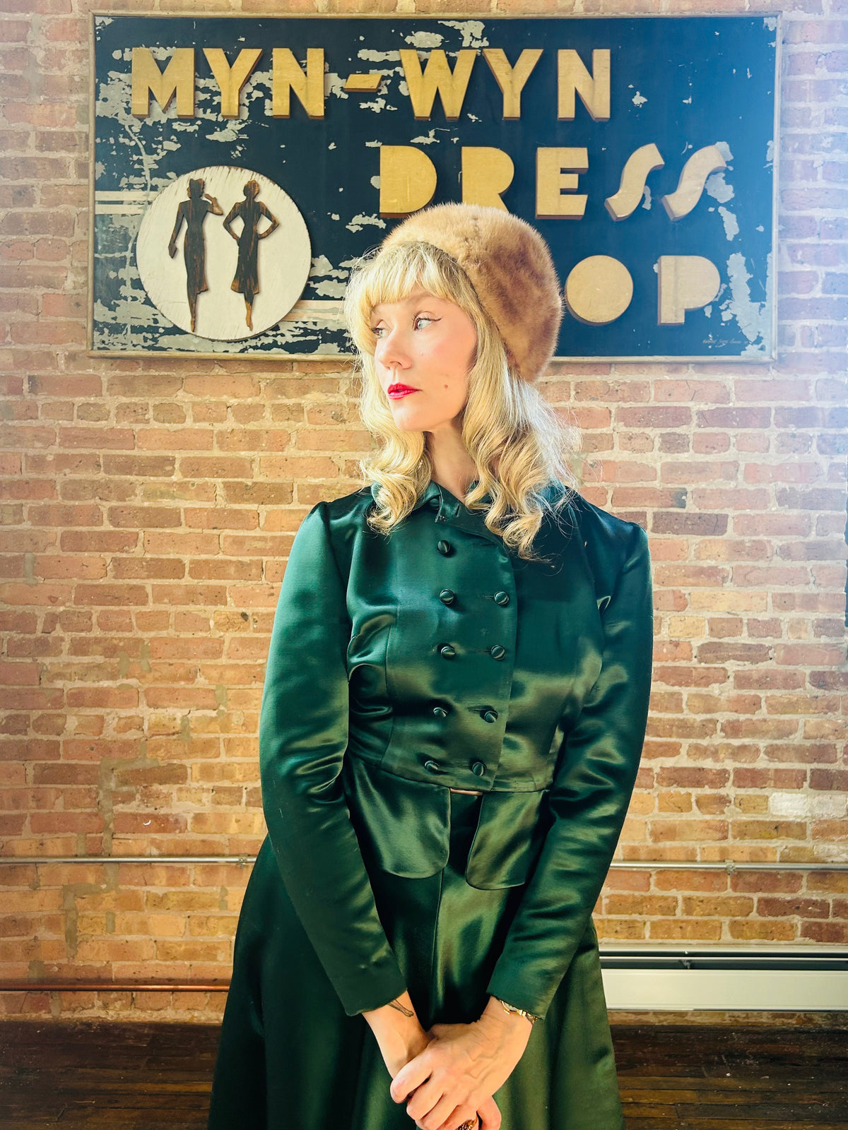 1950s Blonde Mink Fur Hat and Collar