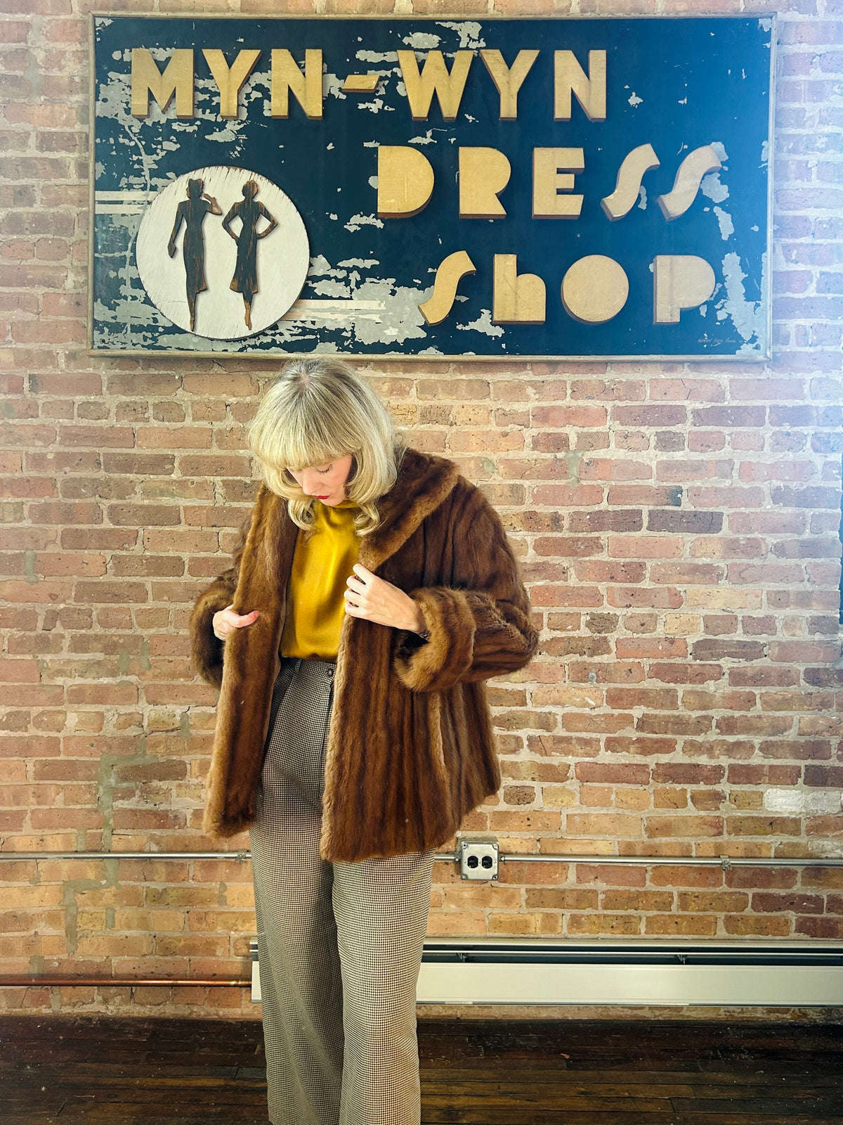 Vintage fur 1950s Mink Fur Swing Coat - M/L