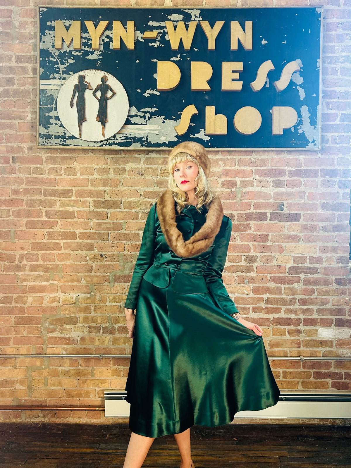 1950s Blonde Mink Fur Hat and Collar