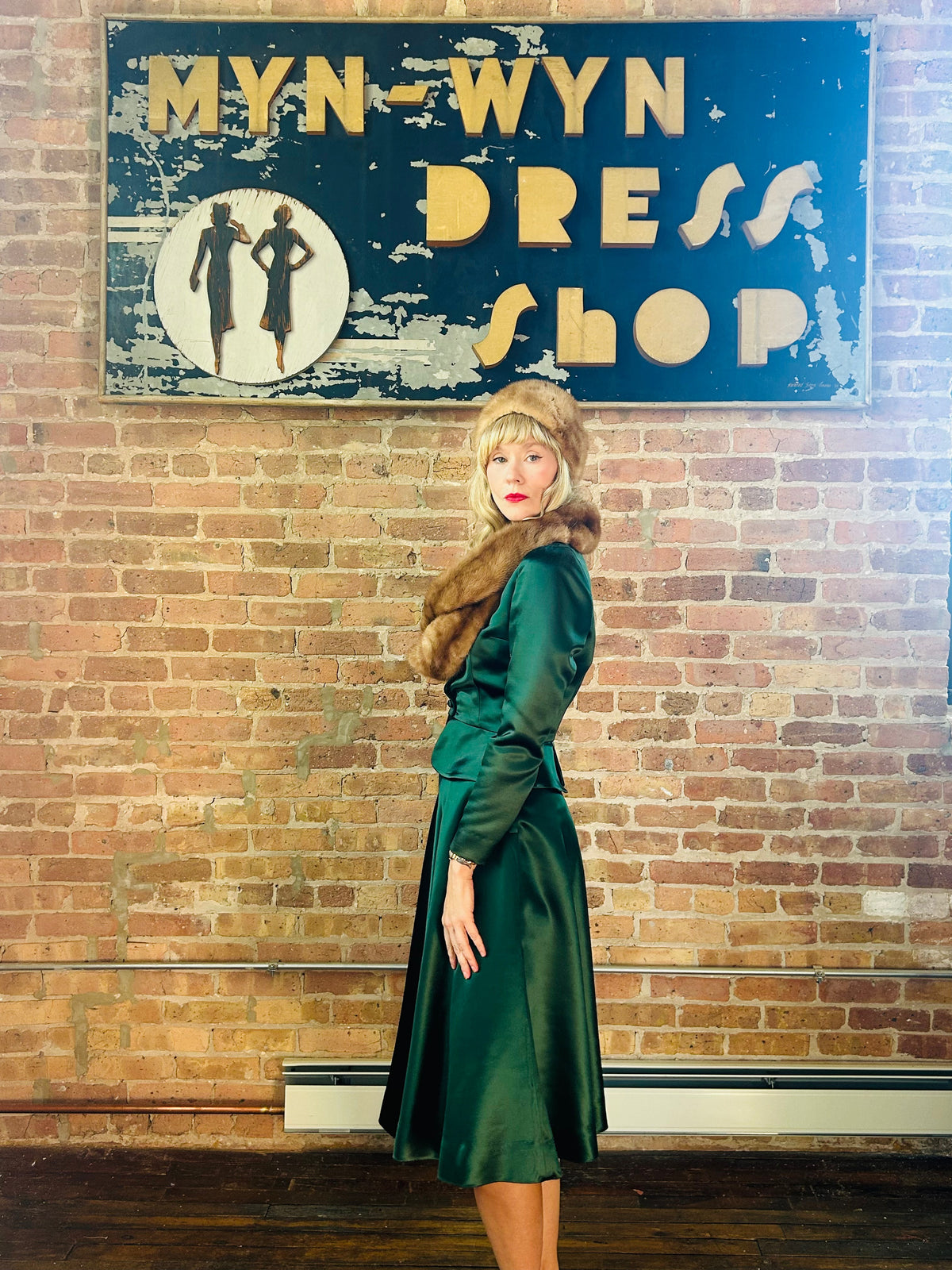 1950s Blonde Mink Fur Hat and Collar