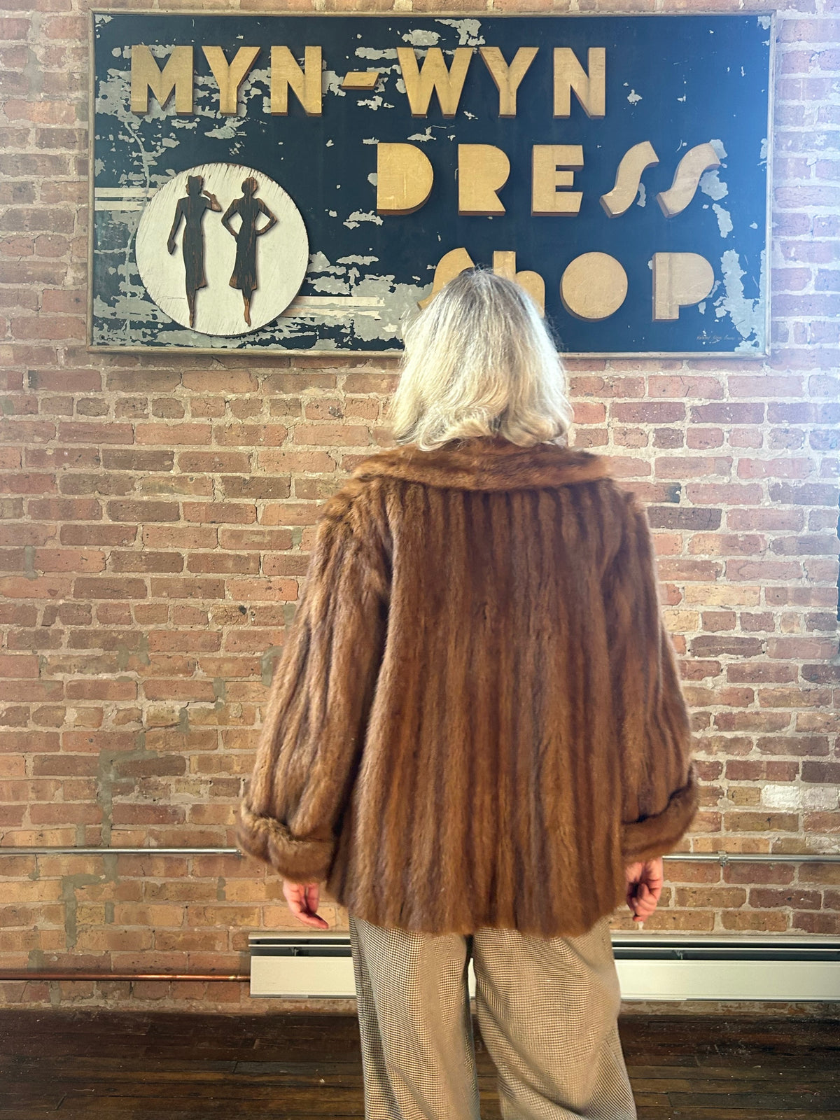 Vintage fur 1950s Mink Fur Swing Coat - M/L