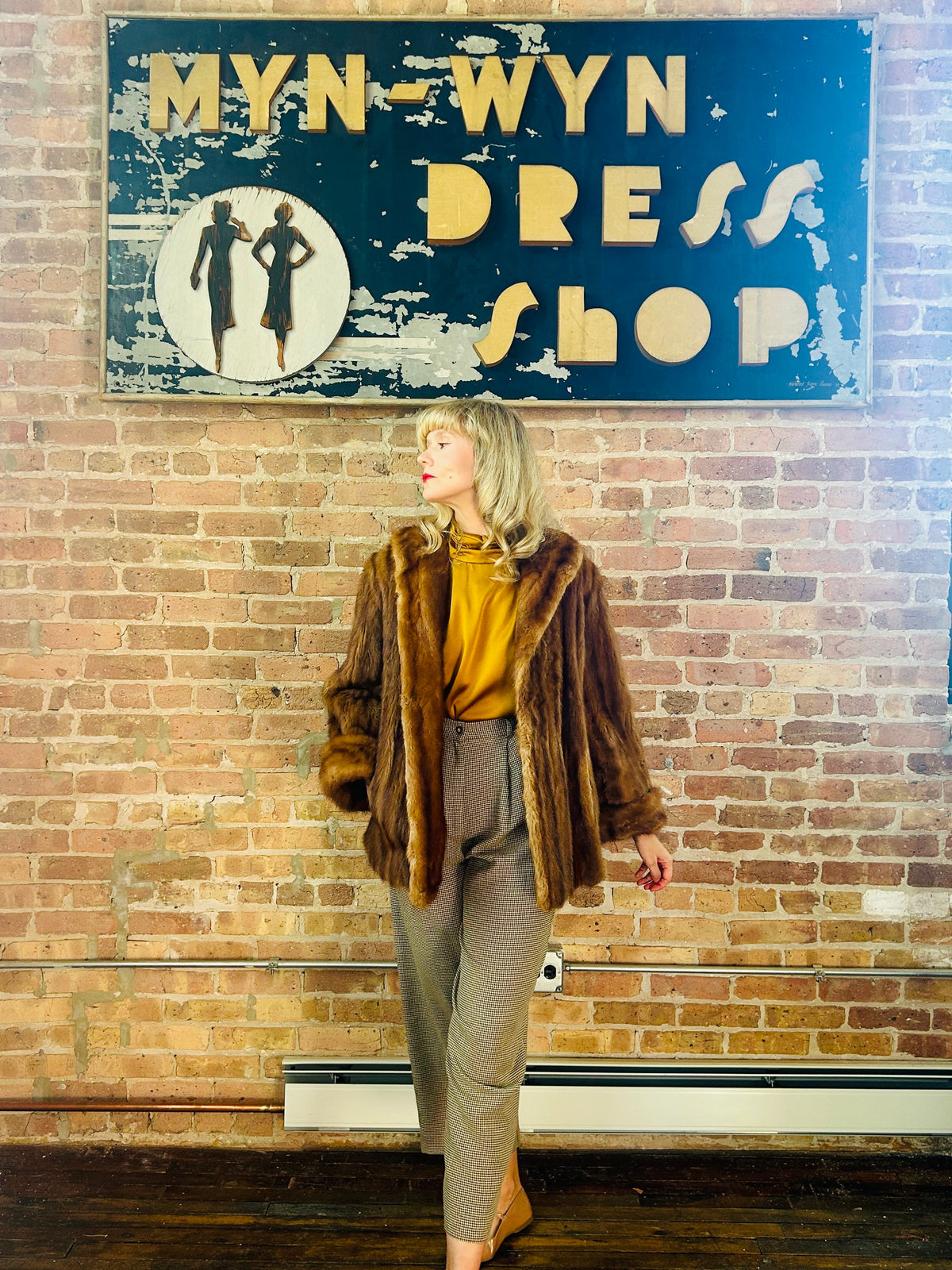 Vintage fur 1950s Mink Fur Swing Coat - M/L