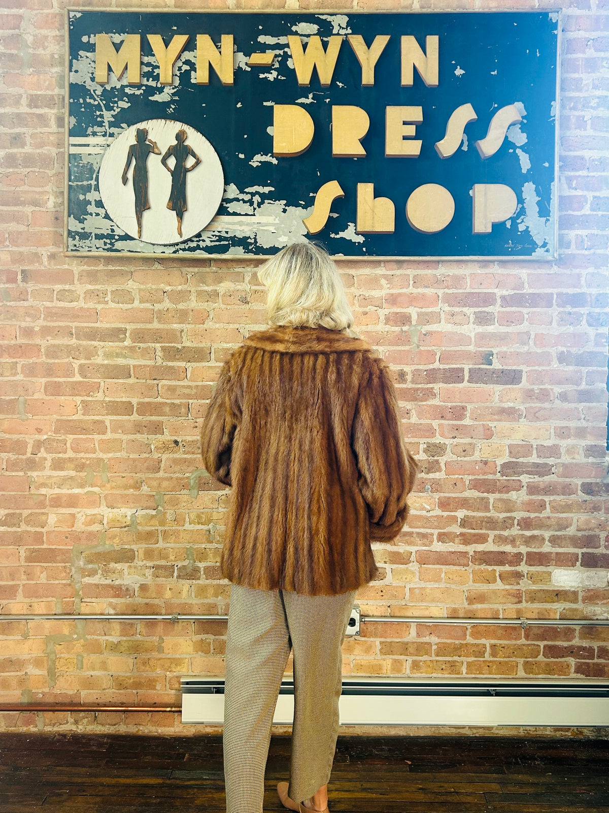 Vintage fur 1950s Mink Fur Swing Coat - M/L