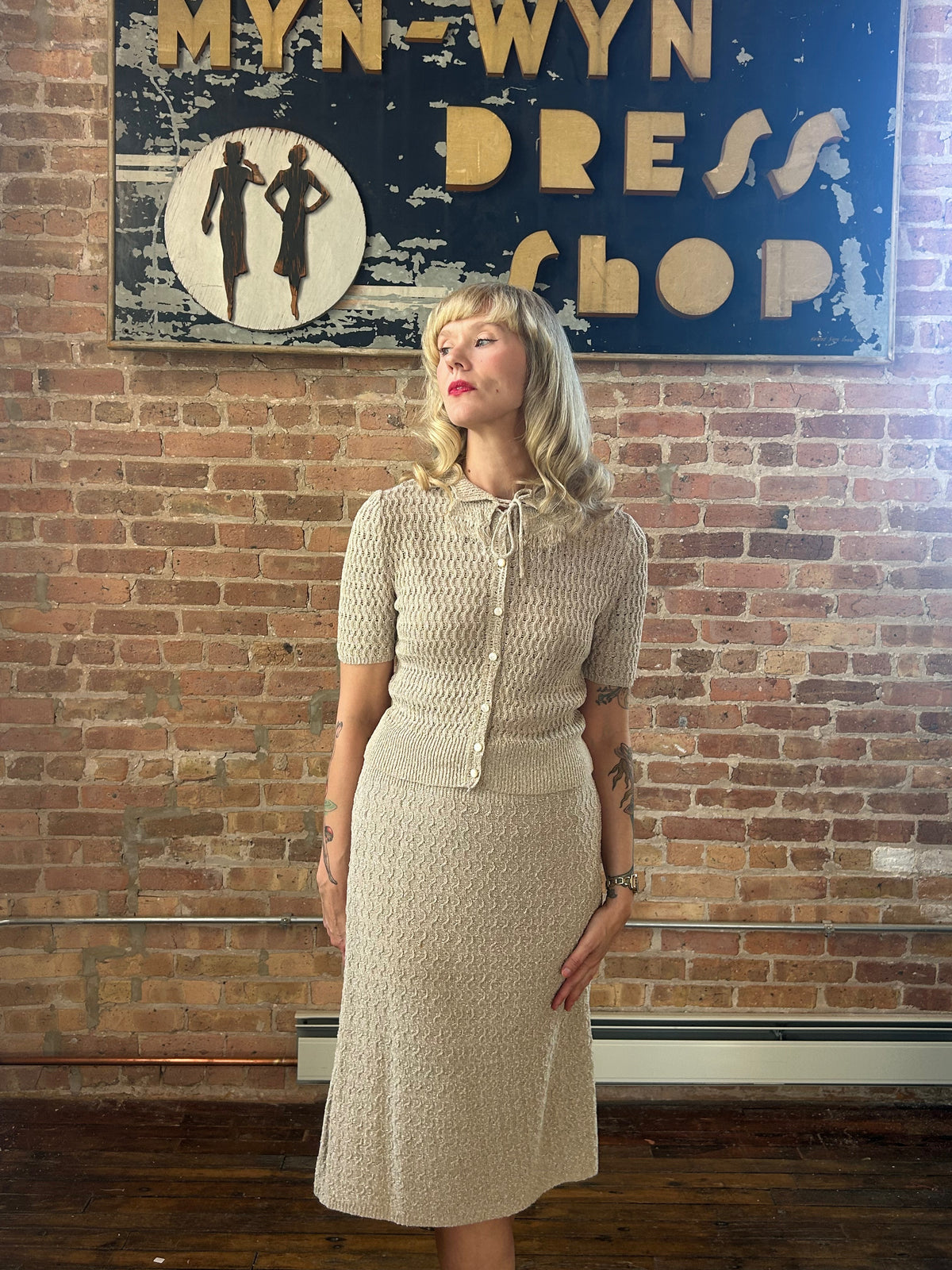 1950s Seymour Paisin 2pc Knit Set - M/L