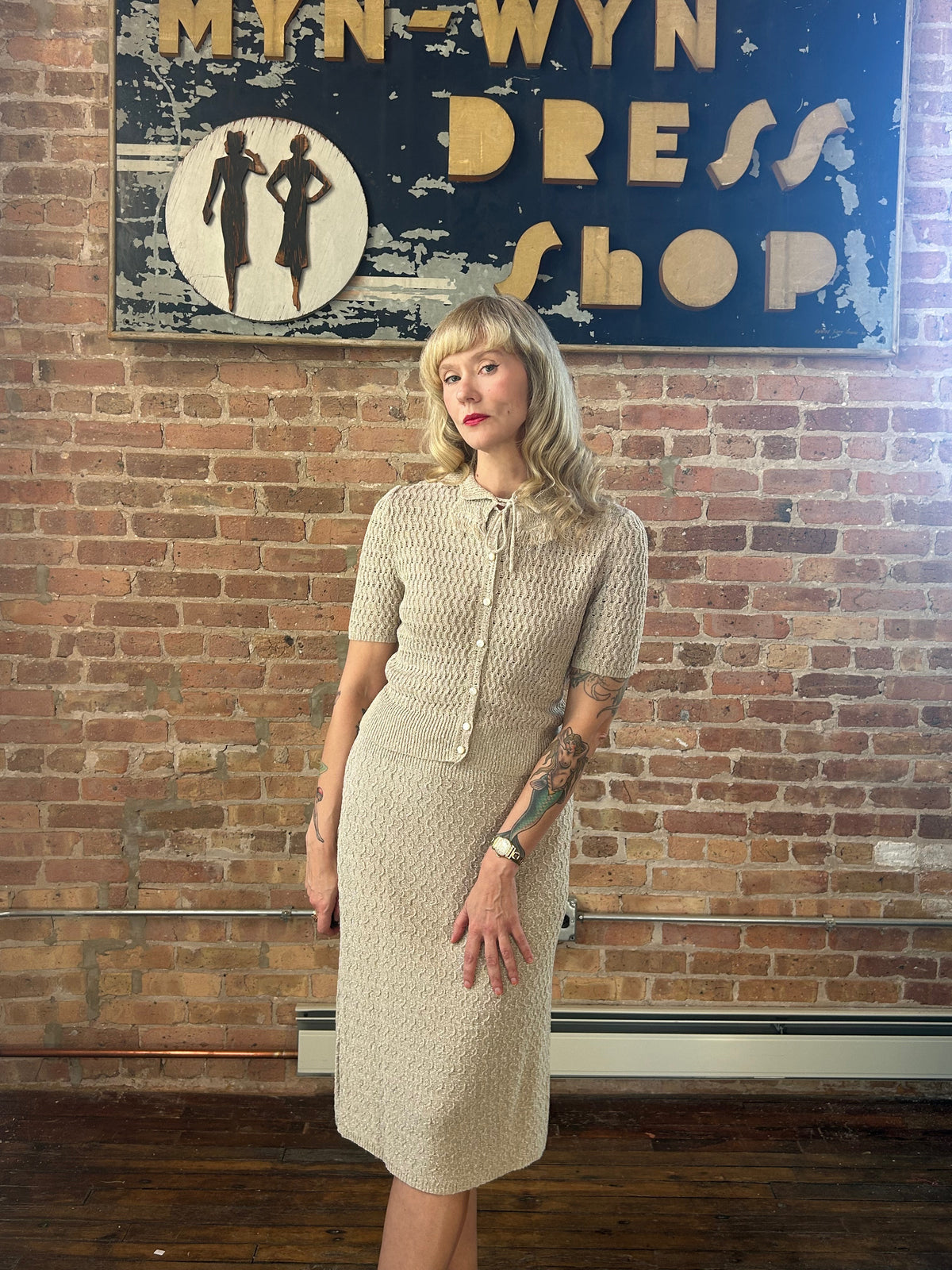 1950s Seymour Paisin 2pc Knit Set - M/L
