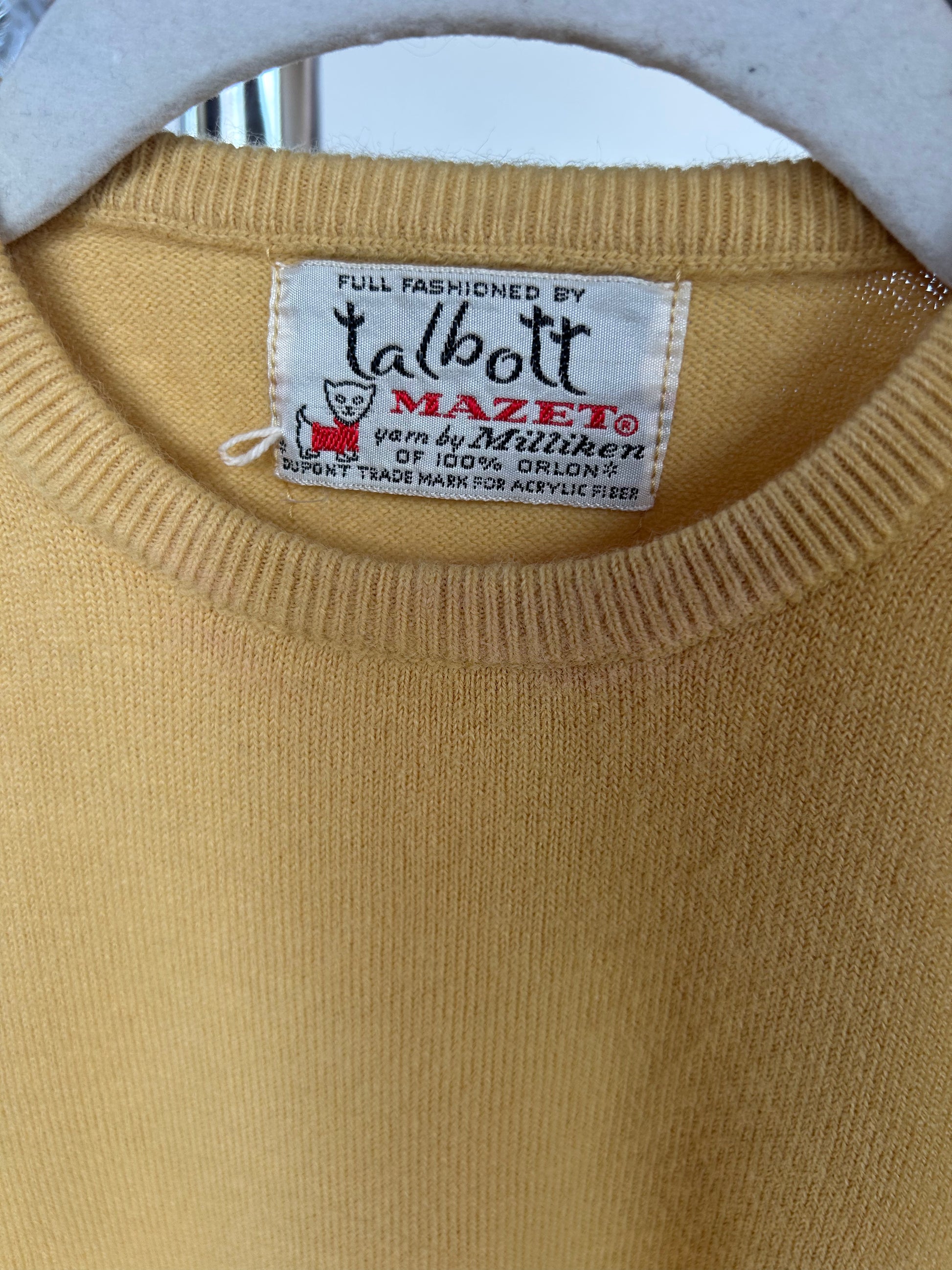 1960s NOS Talbot Mazet Yellow Sweater - Small to Medium
