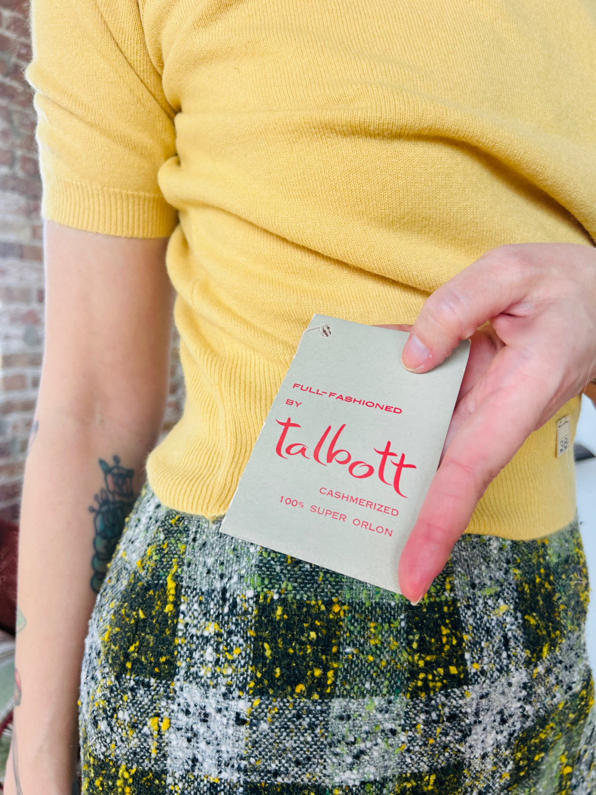 1960s NOS Talbot Mazet Yellow Sweater - Small to Medium