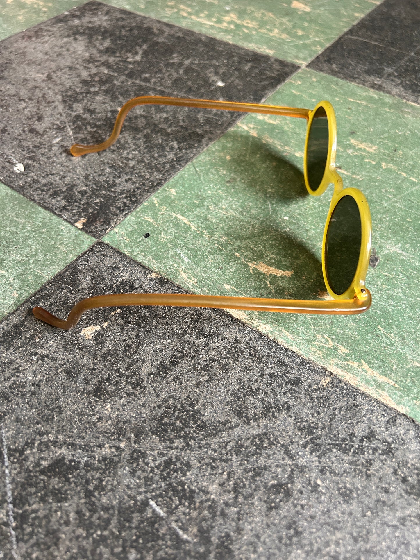 1930s Green Bakelite & Honey Celluloid Sunglasses