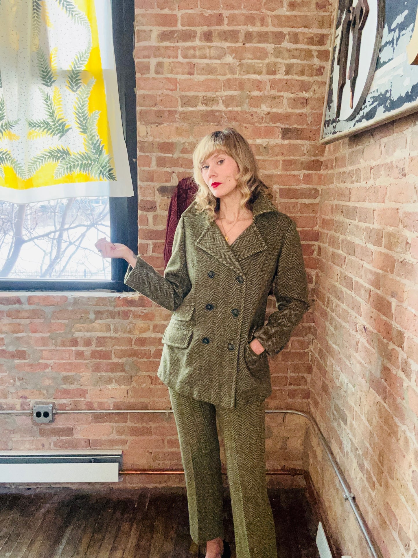 1960s Tweed MOD Jacket and Pant Suit - Medium