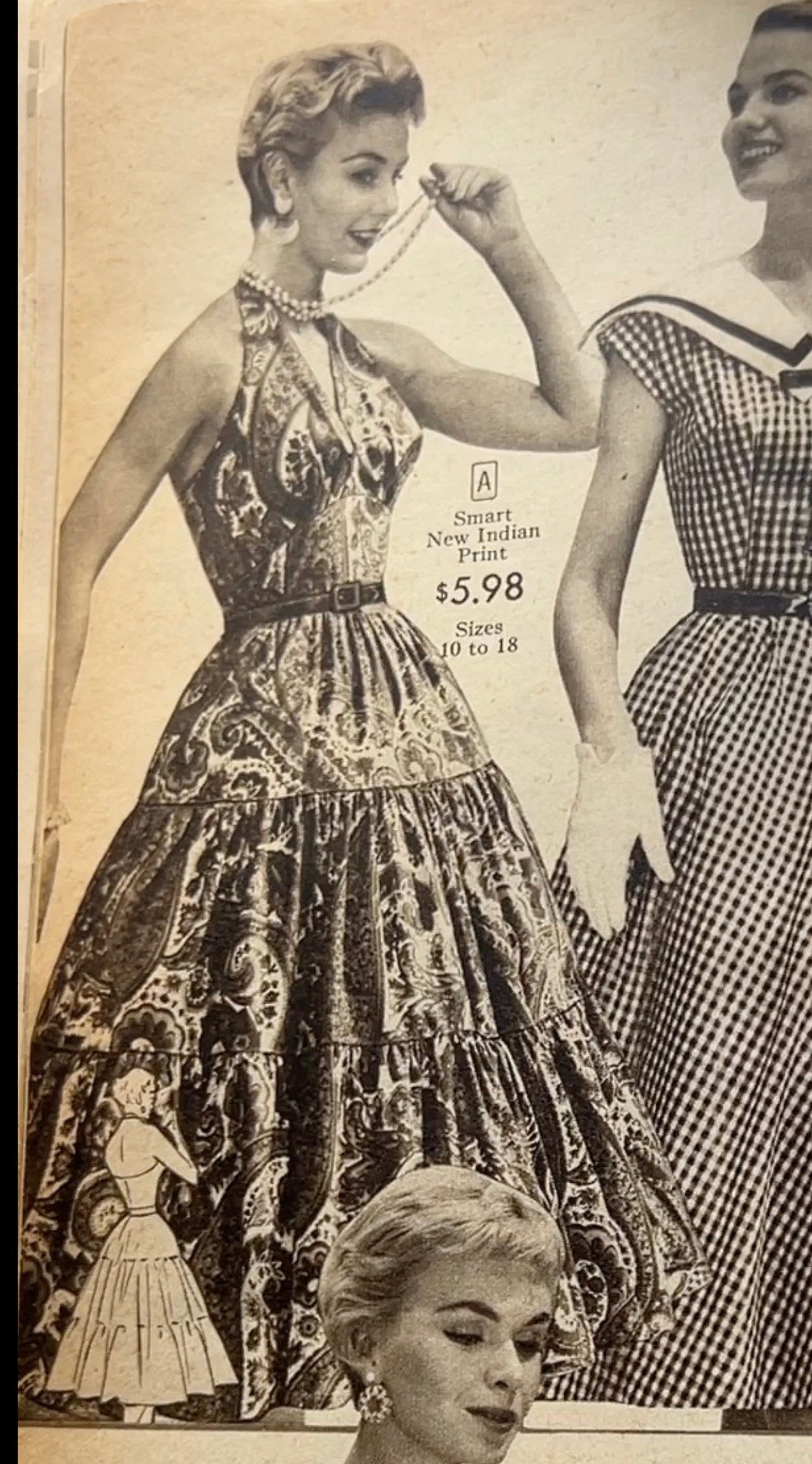 1950s Paisley Colorful Halter Dress - Small