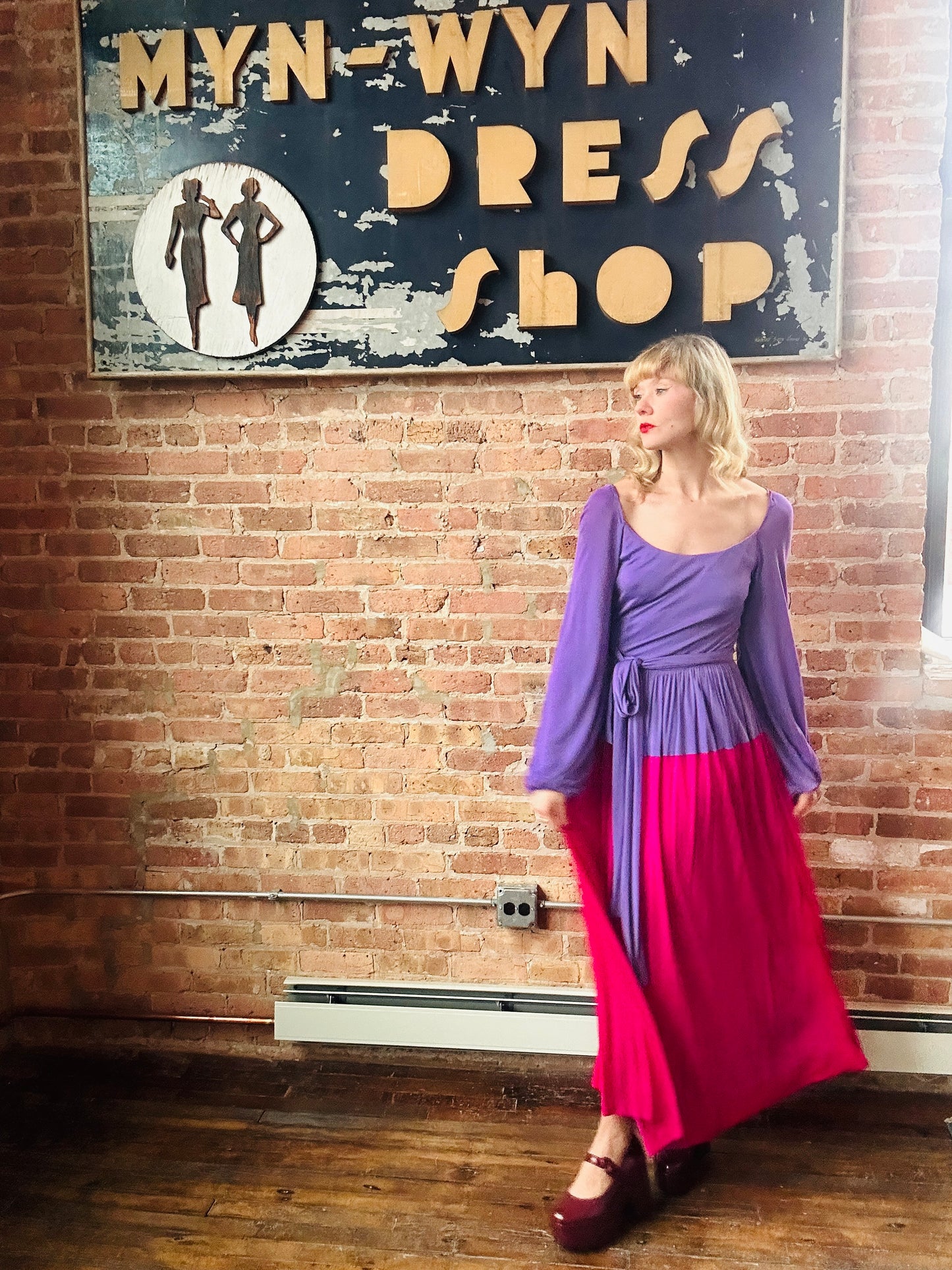 1960s Mollie Parnis Silk Jersey Maxi Dress - Medium