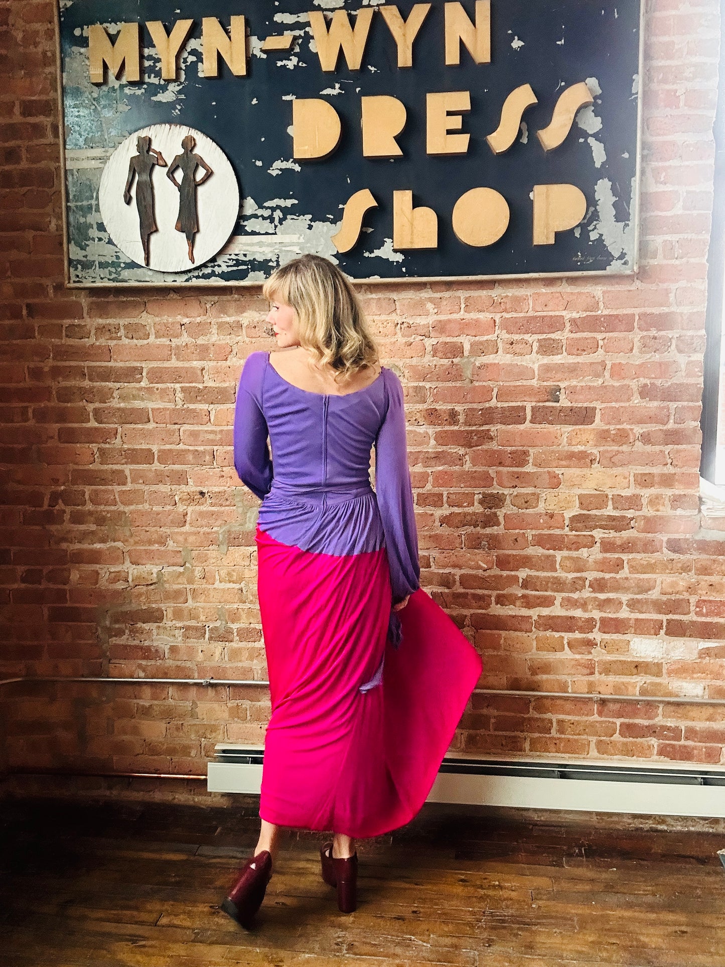 1960s Mollie Parnis Silk Jersey Maxi Dress - Medium