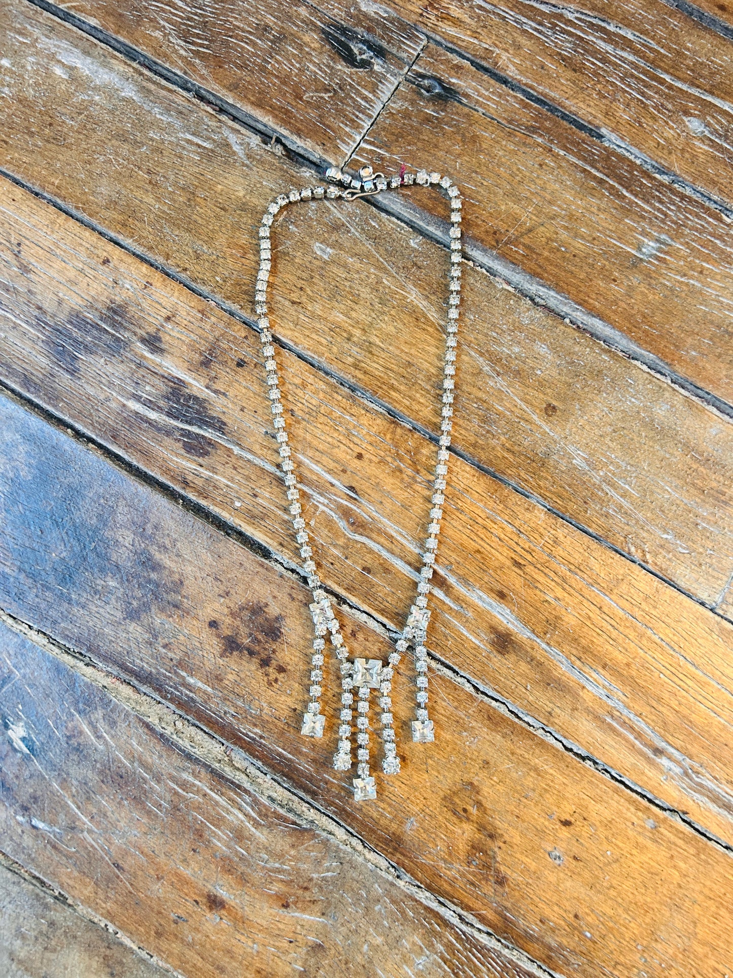 1950s Rhinestone Drop Necklace