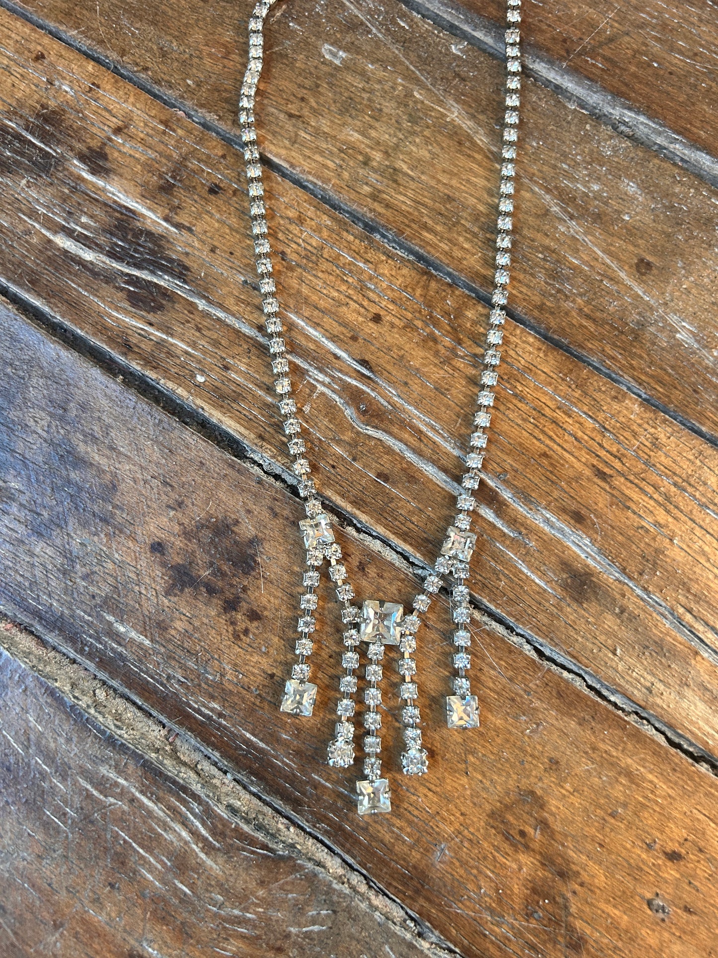 1950s Rhinestone Drop Necklace