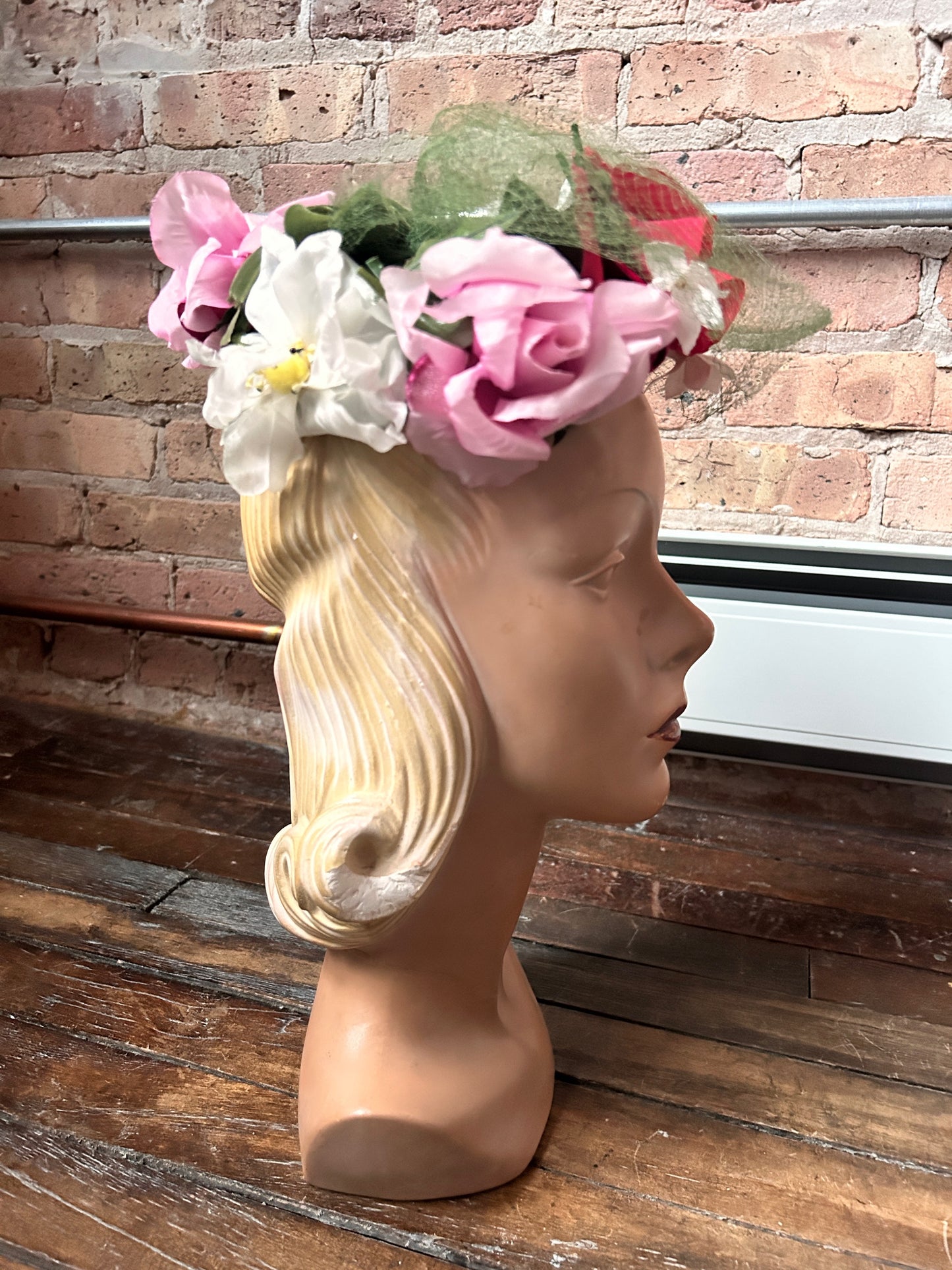 1950s Floral Crown Fascinator