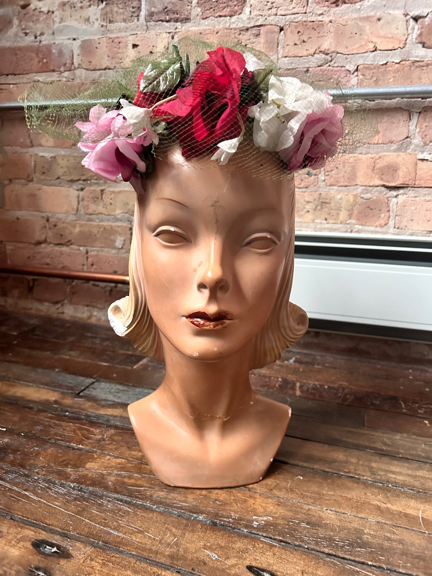 1950s Floral Crown Fascinator