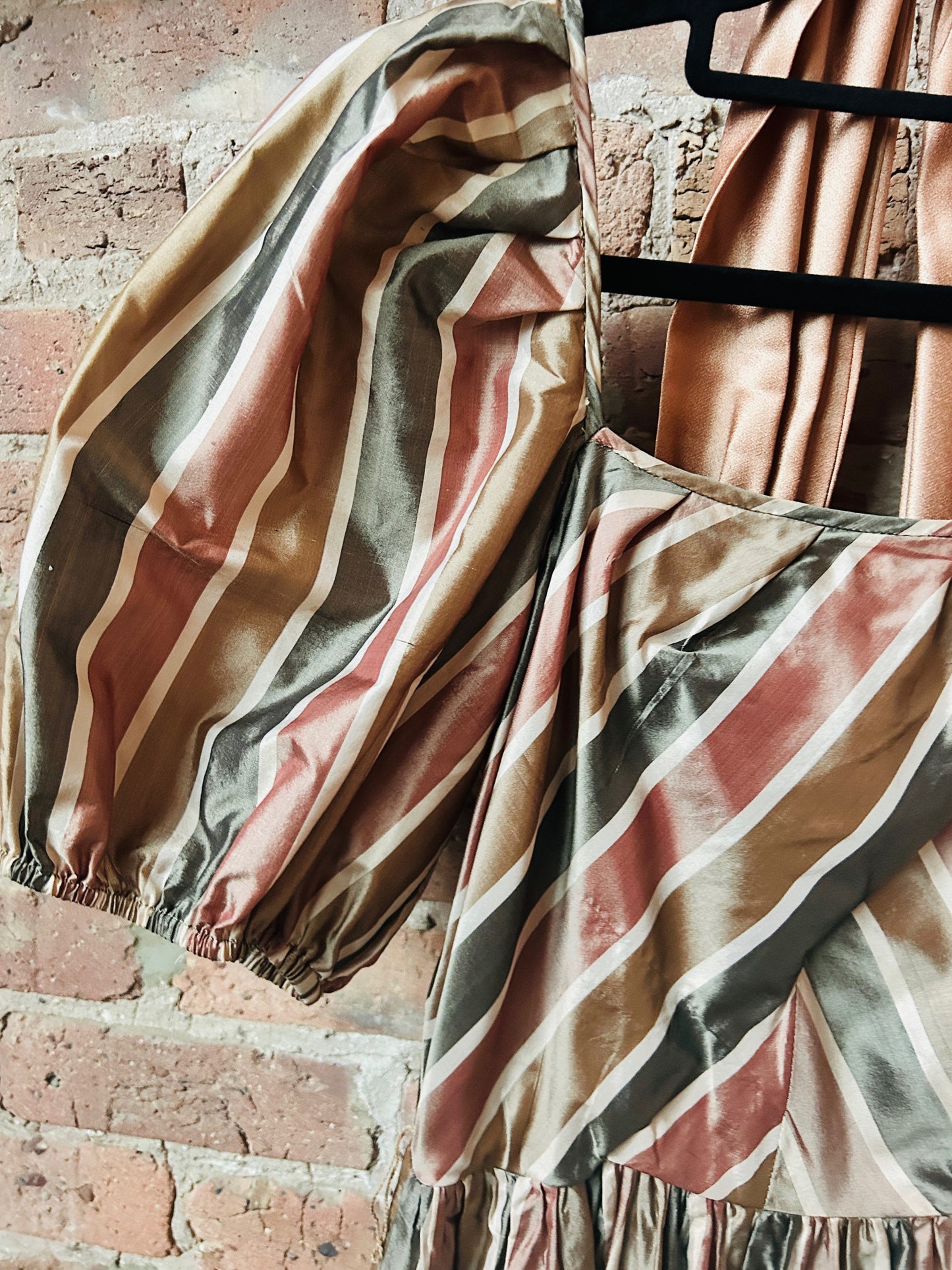 1980s Silk Striped St. Gillian Dress - Small