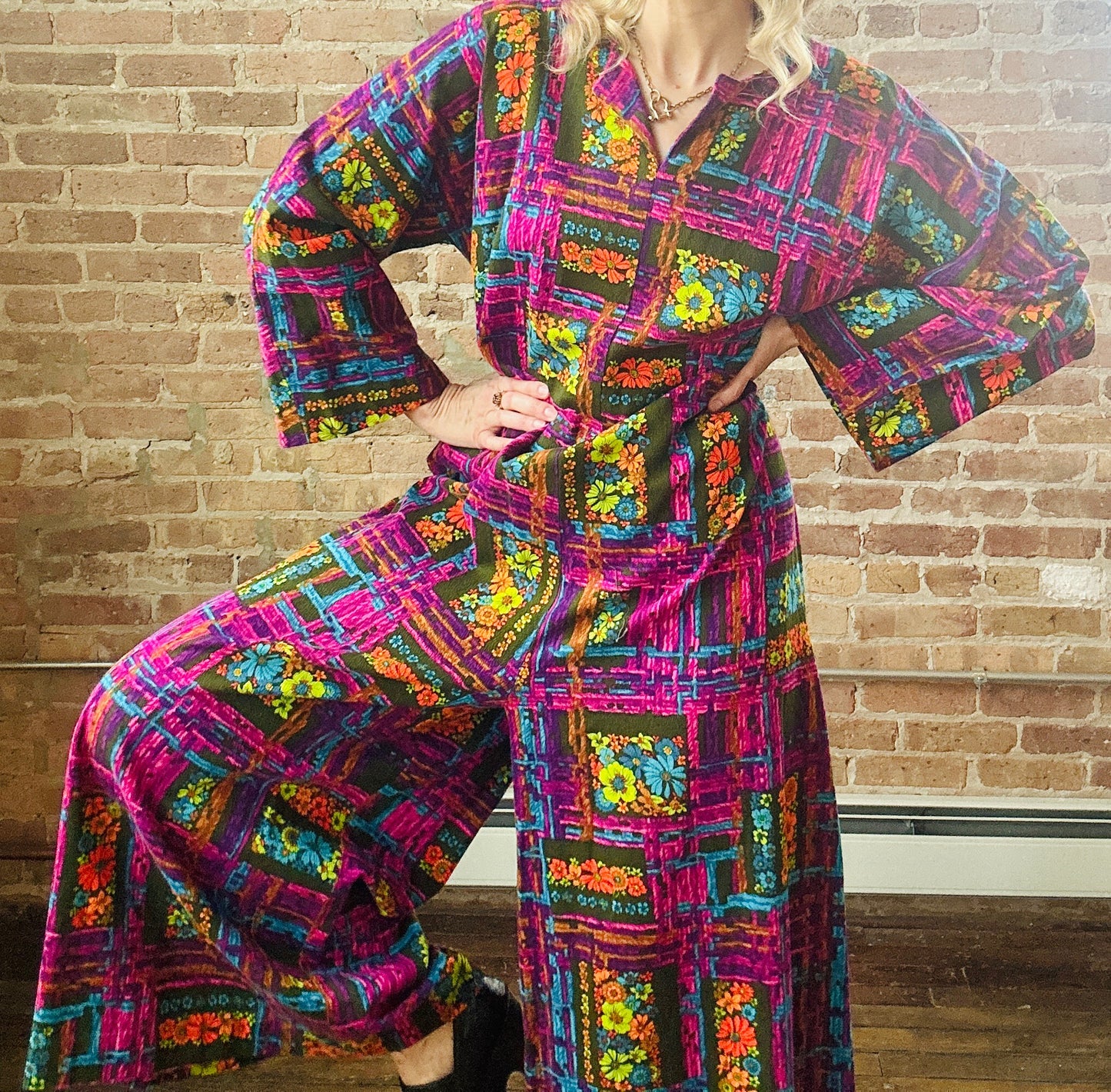 1960s Bold Psychedelic Jumpsuit - Large