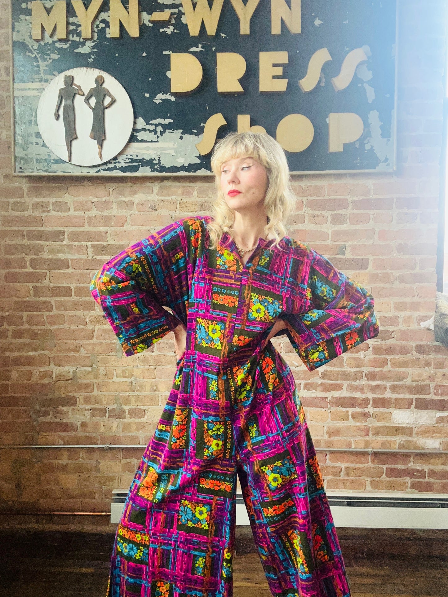 1960s Bold Psychedelic Jumpsuit - Large