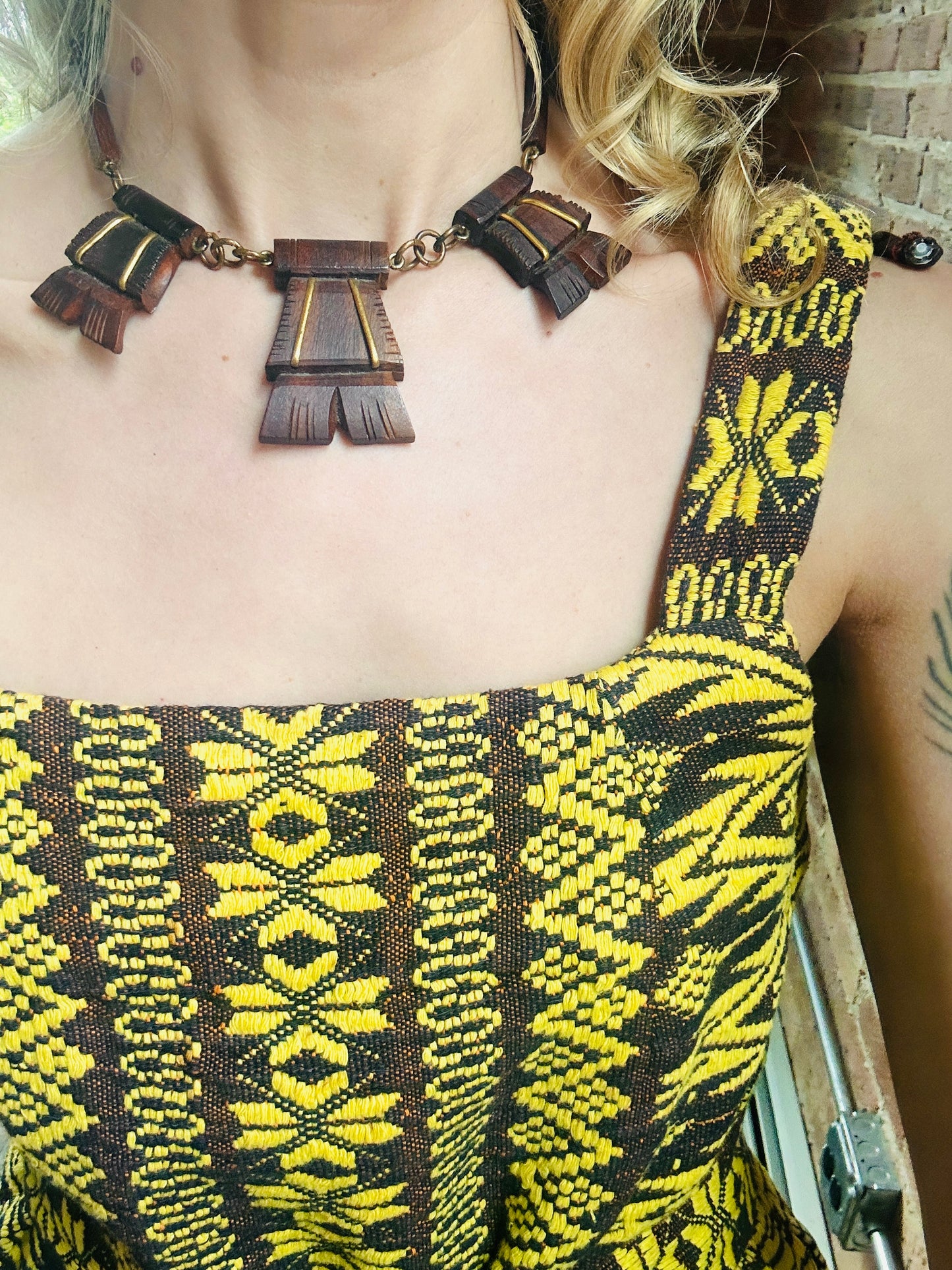 1940s Summer Wooden Necklace
