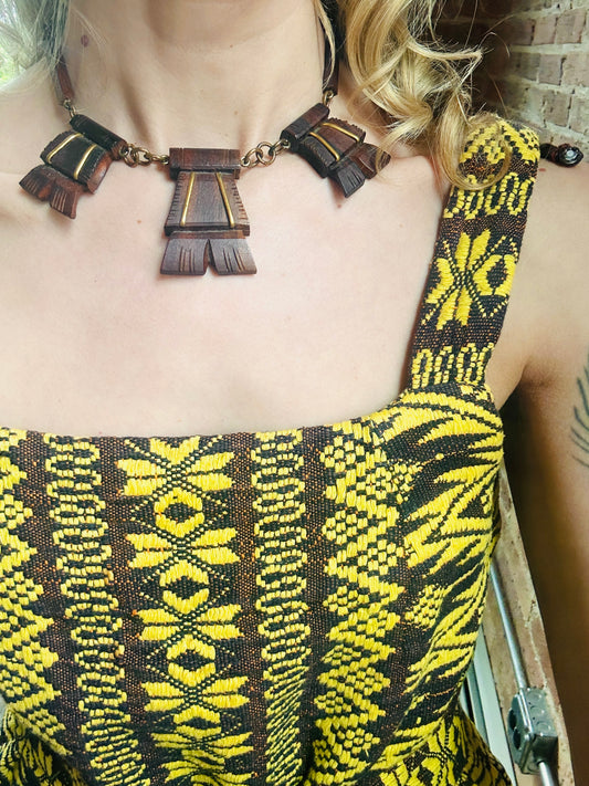 1940s Summer Wooden Necklace