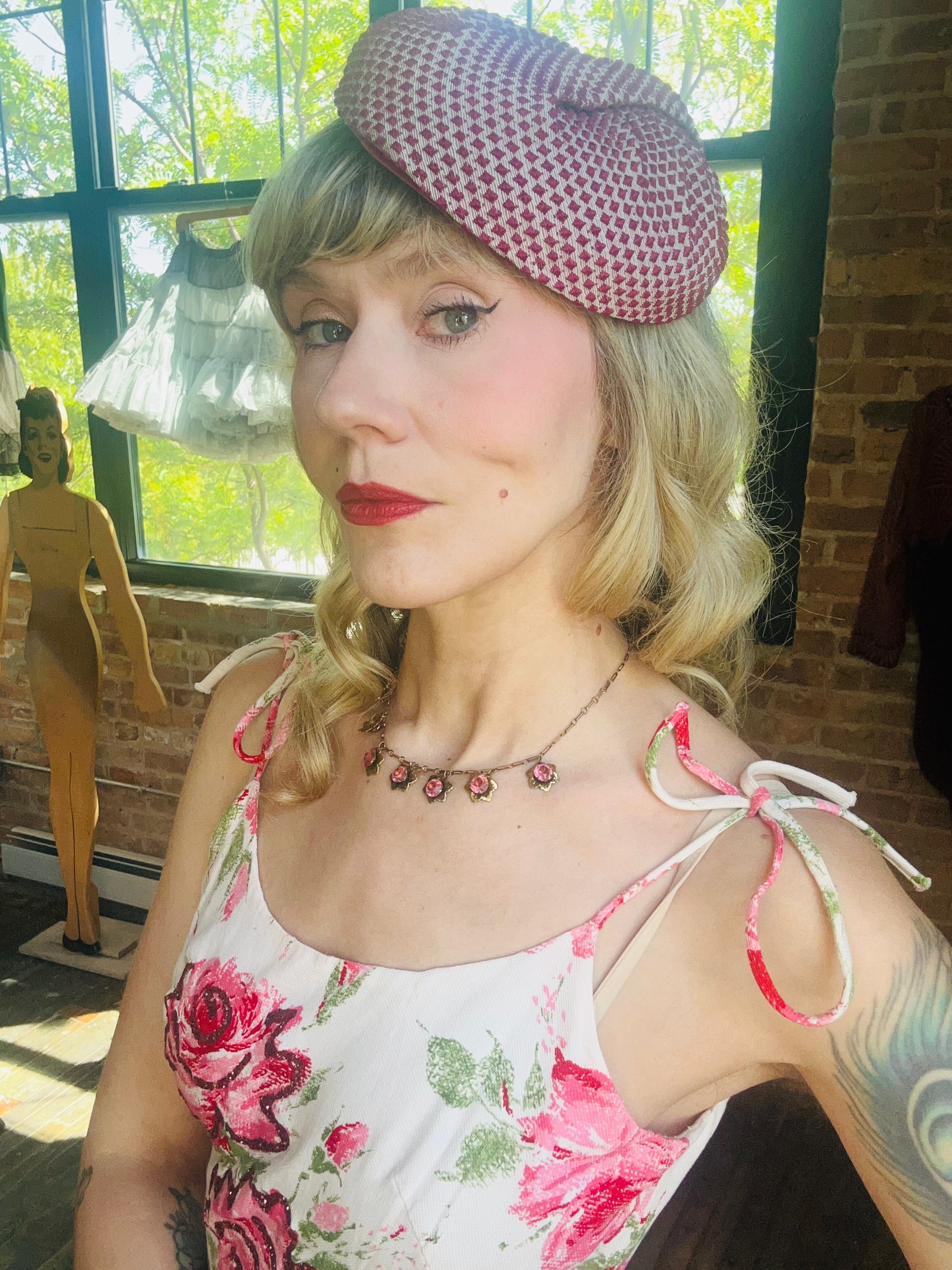 1950s Berdorf Goodman Pink Hat