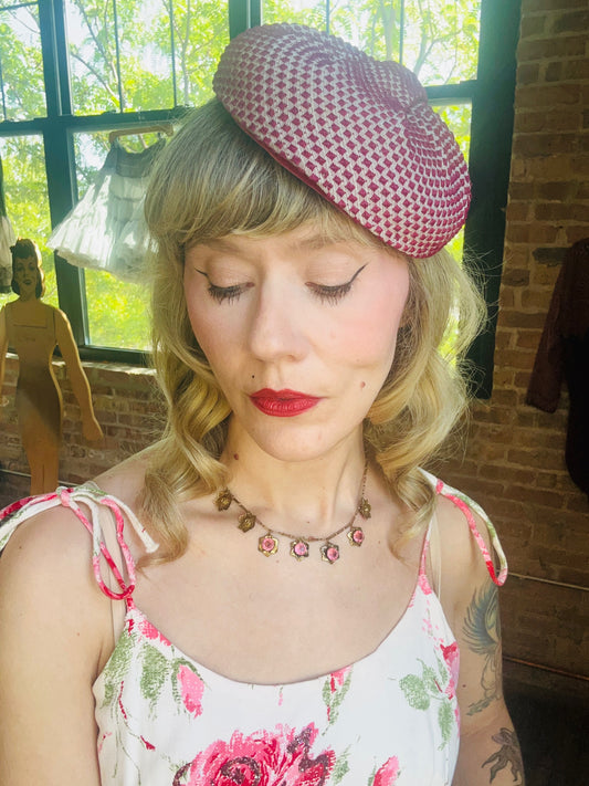1950s Berdorf Goodman Pink Hat